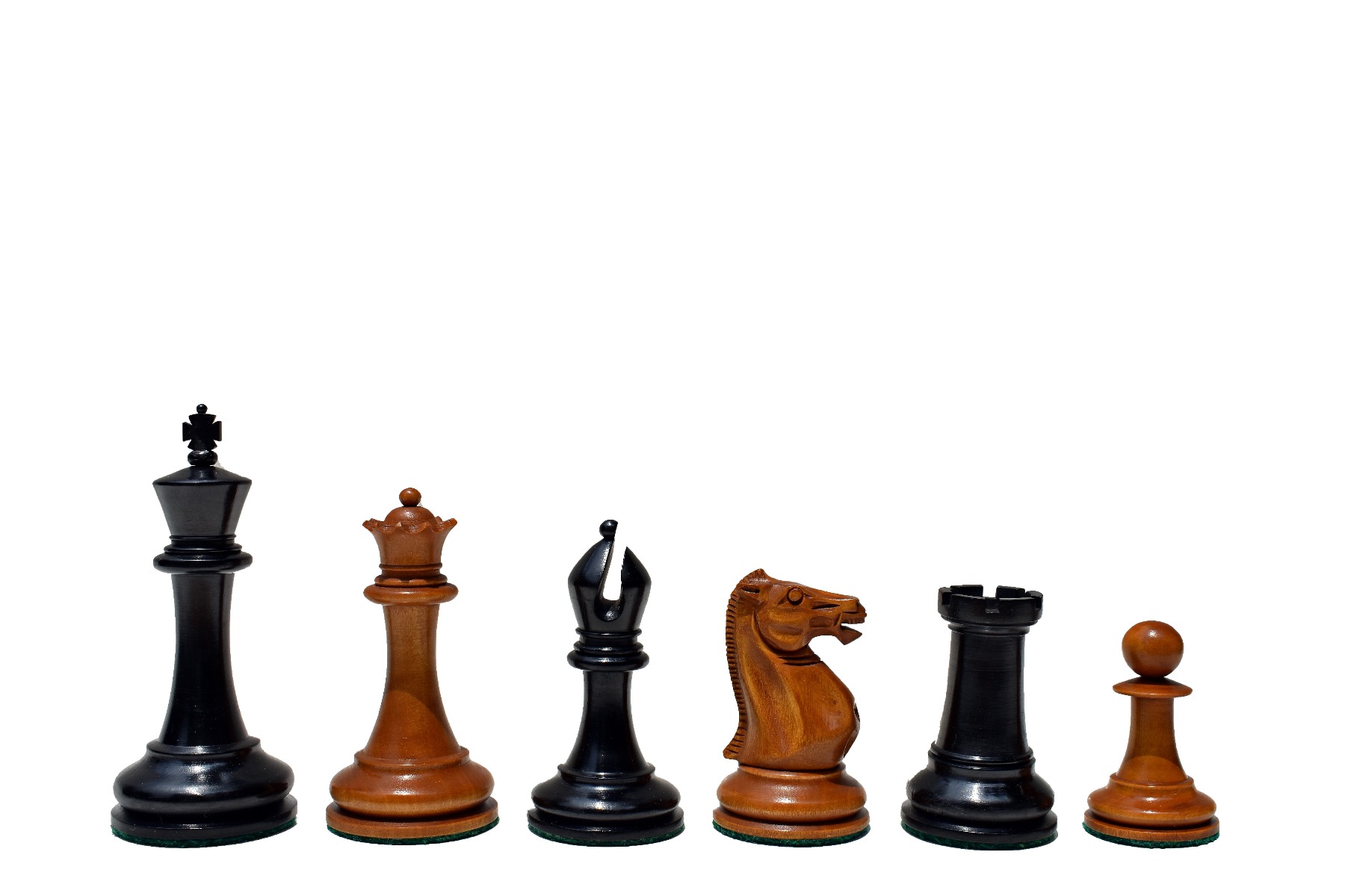 1853 Jaques Paulsen Series Reproduction Chess Set Antiqued Boxwood & Ebony 3.5" King with 2" Square Jaques Chess Board-3945
