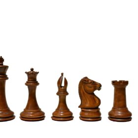 Jaques Morphy Style Cook Knight 1849 series chess set Antiqued Boxwood & Ebony 4" King/ 2.25" Square Jaques Chess Board & Storage Case-3935