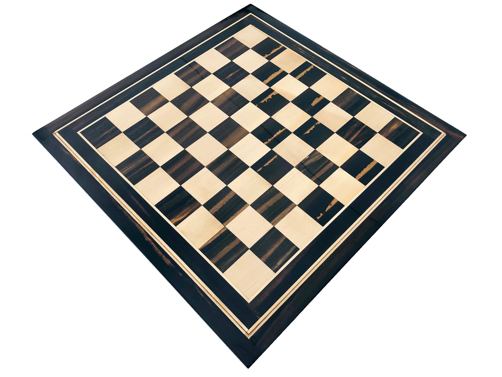 Royale Castle Series Luxury Chess Board <br> Maple & Stripped Ebony <br> 2.25" Square-0 Royale Castle Series Luxury Chess Board Maple & Stripped Ebony 2.25" Square-0