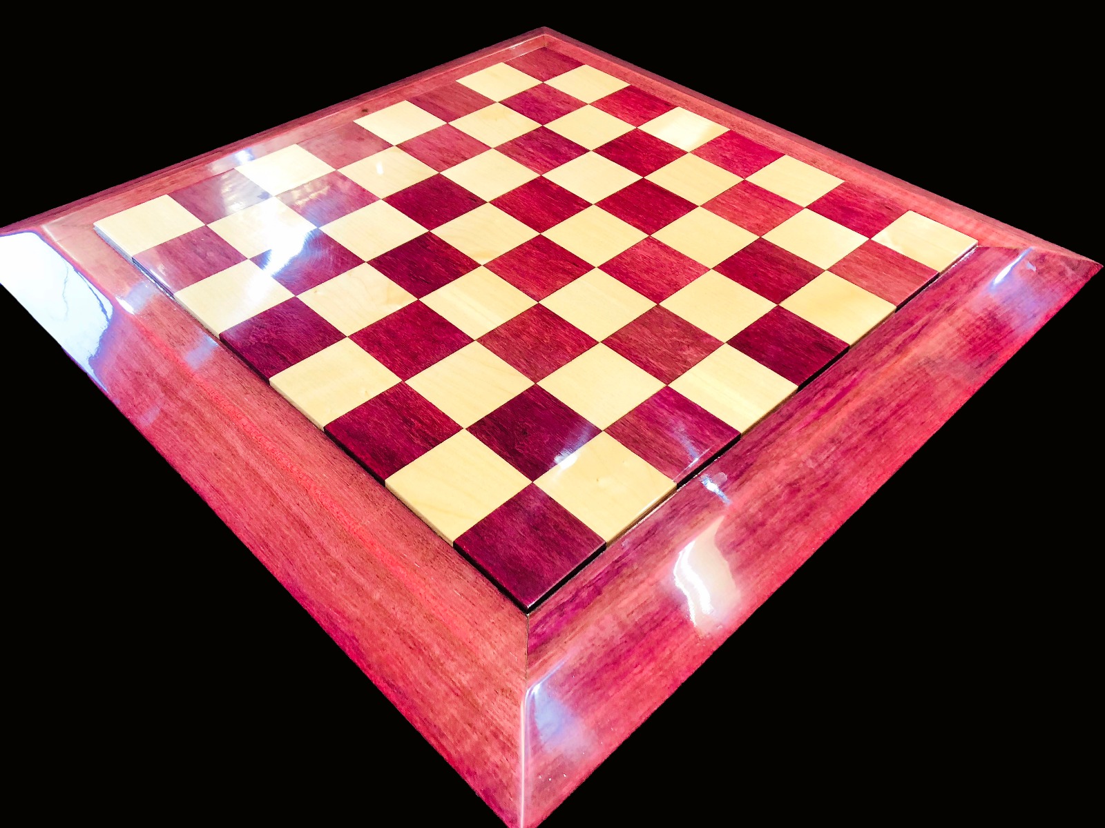 The Empire Series Luxury Chess Boards <br> Maple & Purple Heart Wood-0 The Empire Series Luxury Chess Boards Maple & Purple Heart Wood-0