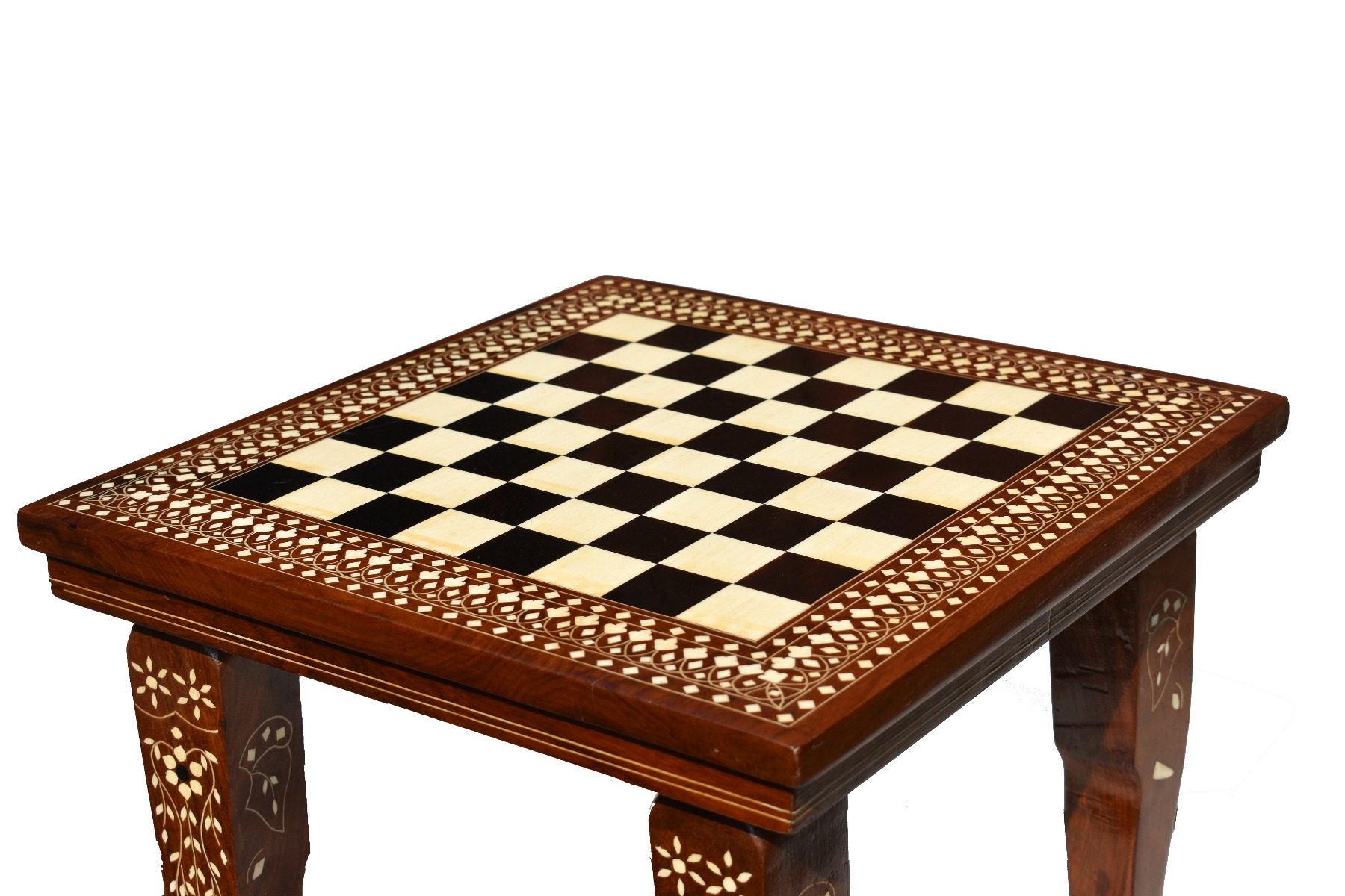 Artistic Series Inlay Chess table <br> Acrylic & Sheesham Wood <br> 14" x14" -3838 Artistic Series Inlay Chess table Acrylic & Sheesham Wood 14" x14" -3838