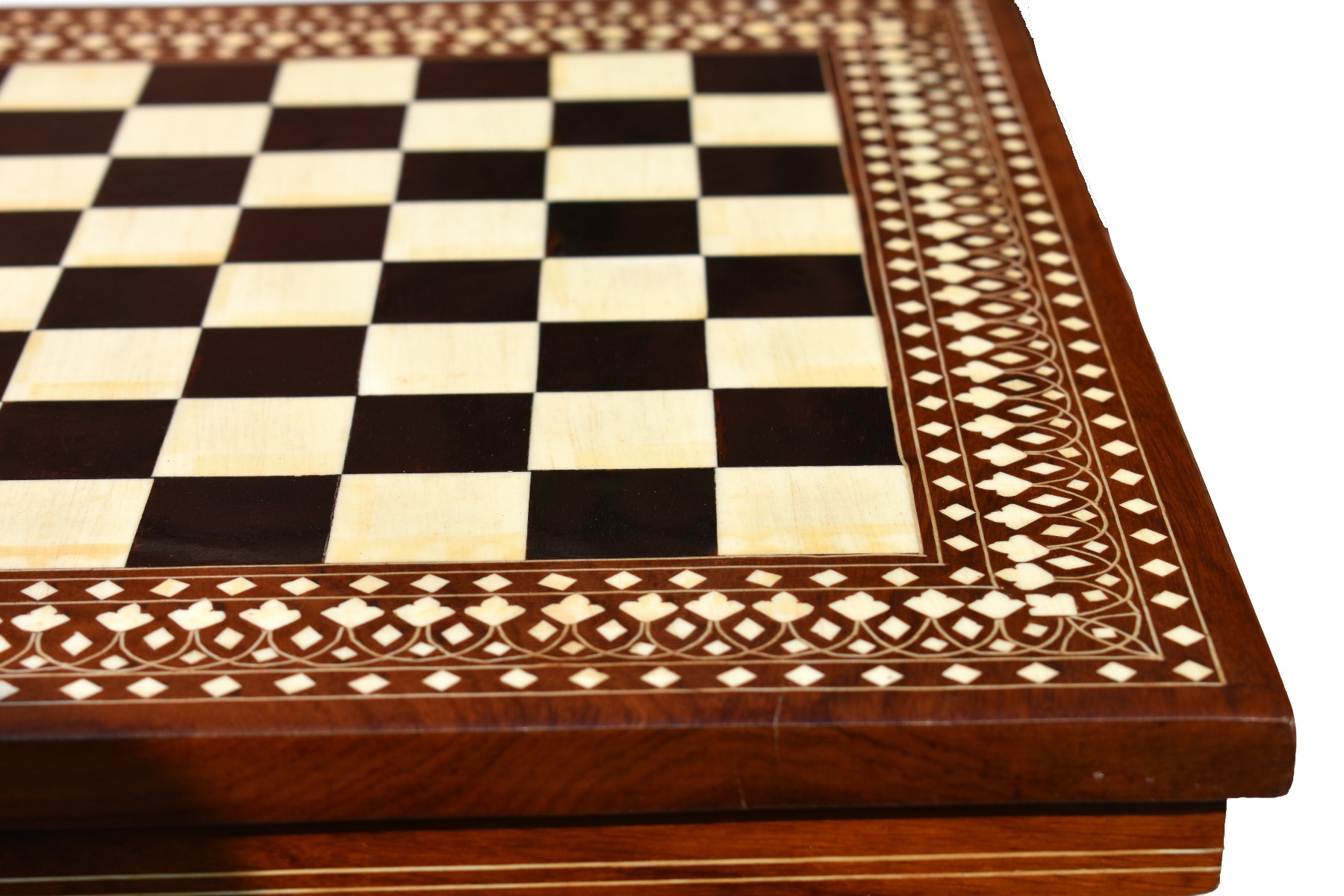 Artistic Series Inlay Chess table <br> Acrylic & Sheesham Wood <br> 14" x14" -3843 Artistic Series Inlay Chess table Acrylic & Sheesham Wood 14" x14" -3843