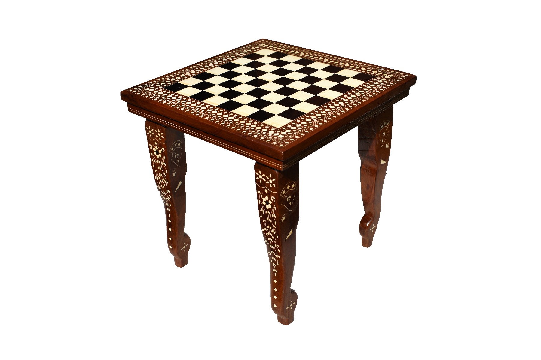 Artistic Series Inlay Chess table <br> Acrylic & Sheesham Wood <br> 14" x14" -0 Artistic Series Inlay Chess table Acrylic & Sheesham Wood 14" x14" -0