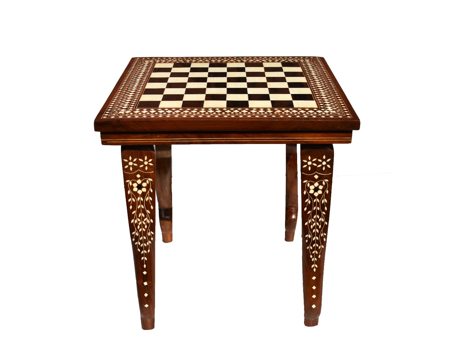 Artistic Series Inlay Chess table <br> Acrylic & Sheesham Wood <br> 14" x14" -3841 Artistic Series Inlay Chess table Acrylic & Sheesham Wood 14" x14" -3841