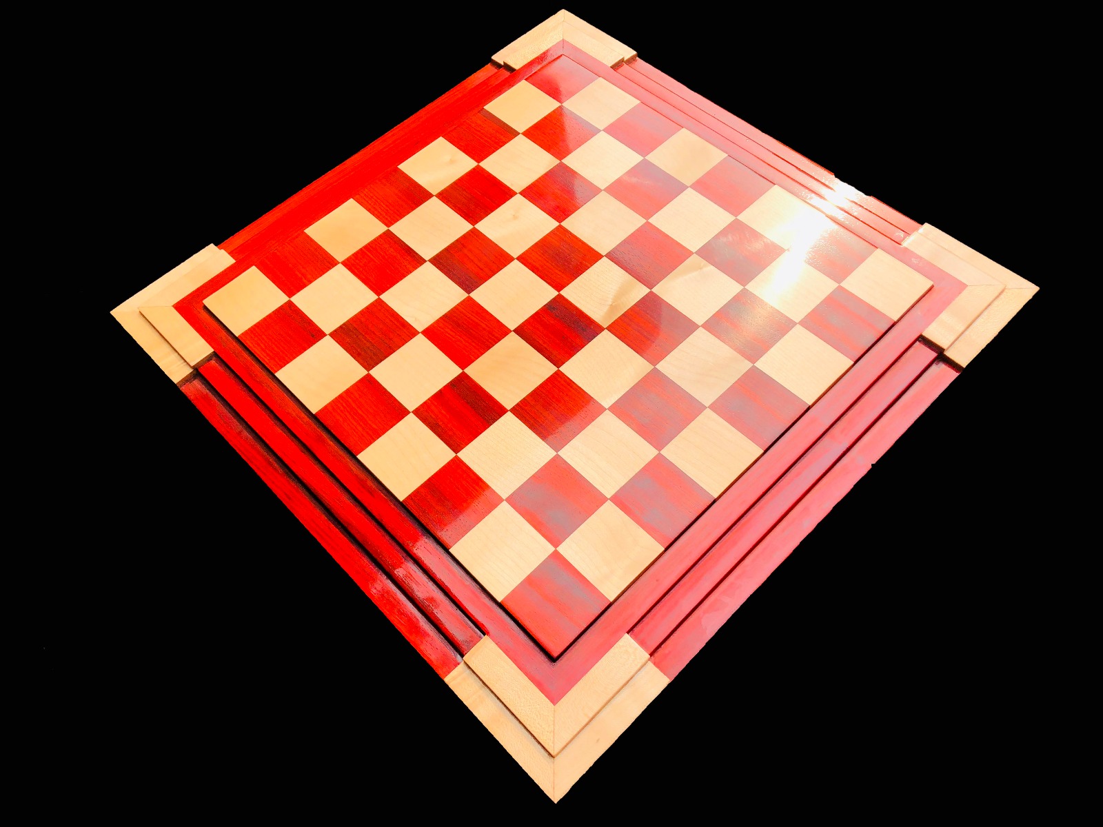 The Emperor Series Luxury Chess Board <br> Maple & African Padauk-0 The Emperor Series Luxury Chess Board Maple & African Padauk-0