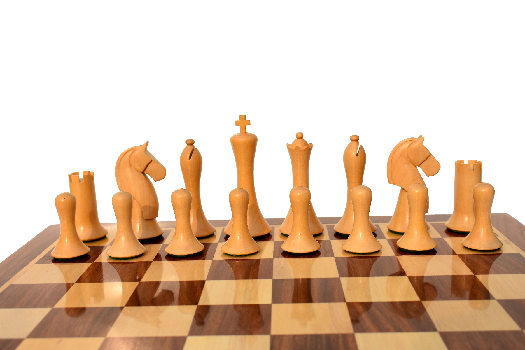 Ulbrich Series Chess Set <br> Boxwood & Ebonized <br> 3.75" King with 2" Square Beveled Series Chess Board-4082 Ulbrich Series Chess Set Boxwood & Ebonized 3.75" King with 2" Square Beveled Series Chess Board-4082