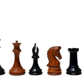 Timeless Imperial Series Chess Set Repro Antiqued Boxwood & Ebony 4" King/ 2.25" Square Jaques Chess Board with Storage Case-3921