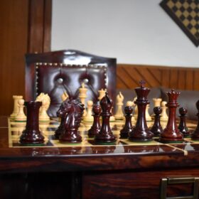 Royale classic Collection Special Edition Chess Table, Chess chairs & Chess Pieces American maple & Golden Grains Rosewood 2.5" Square-3768