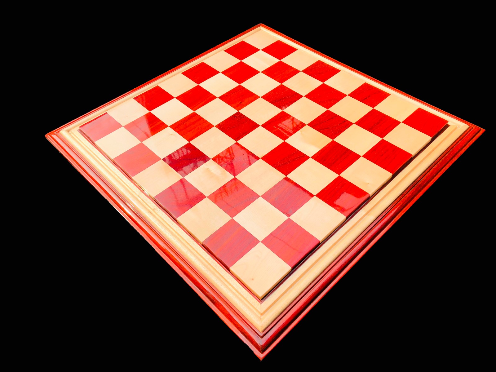 Signature Series Chess Board Maple & African Padauk Wood-0