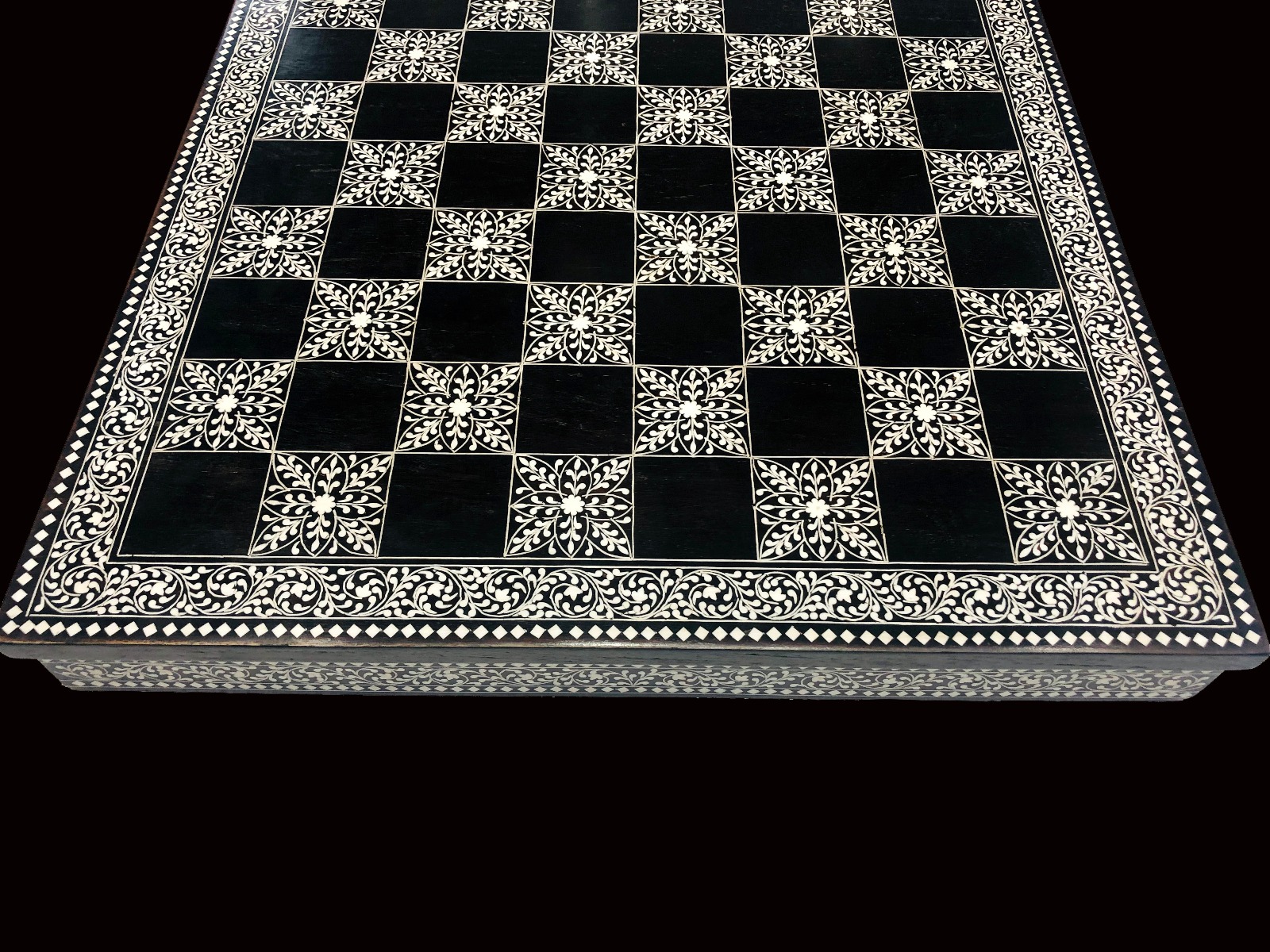 Kashmiri Art Royal Signature Series Chess Board Albizia Wood/Acrylic Inlay 1.88" Square -4784