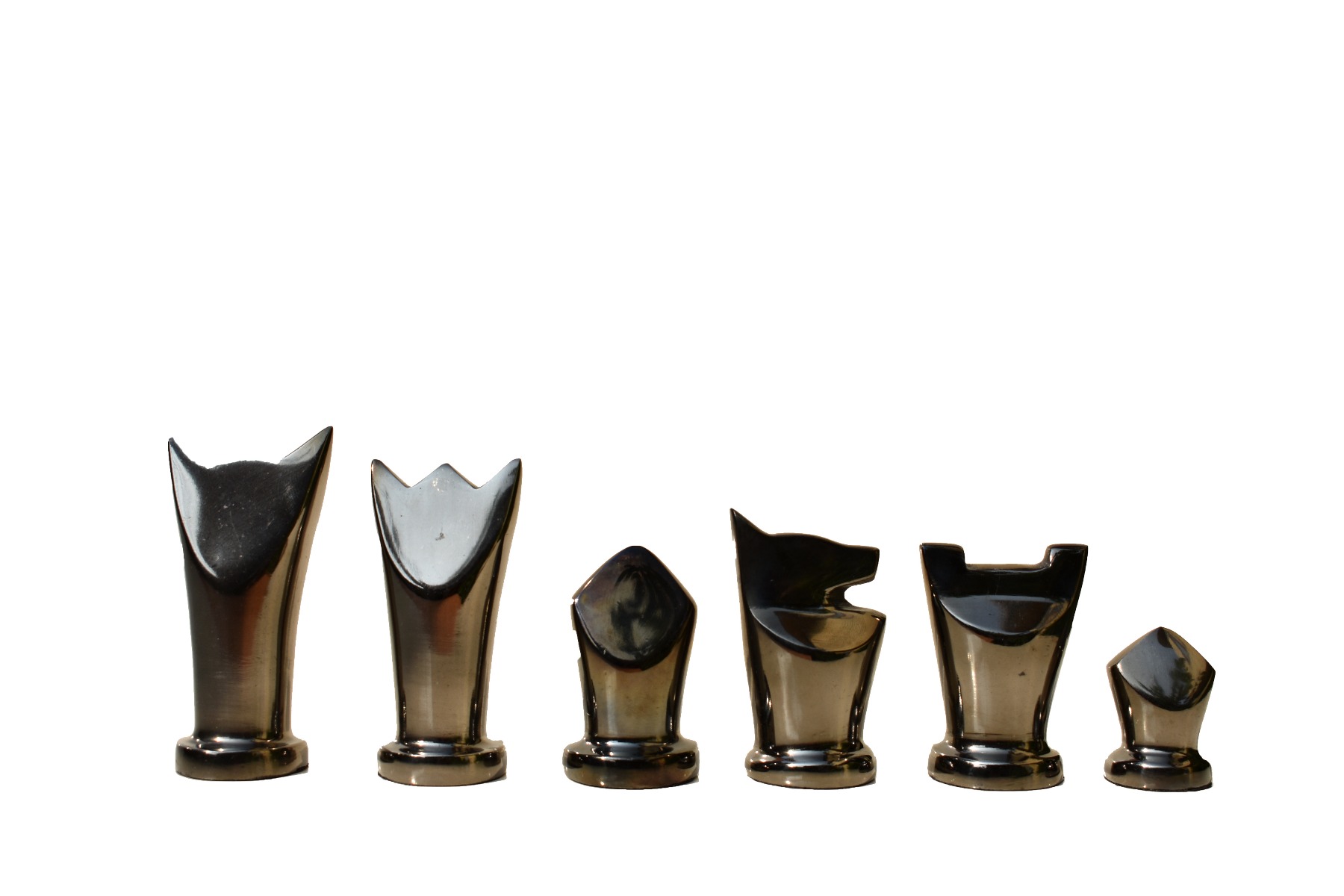 Egyptian Art Series Chess Set Black & Gold Color Coated Aluminum 3.25" King with 14" Aluminum Chess Board-4210