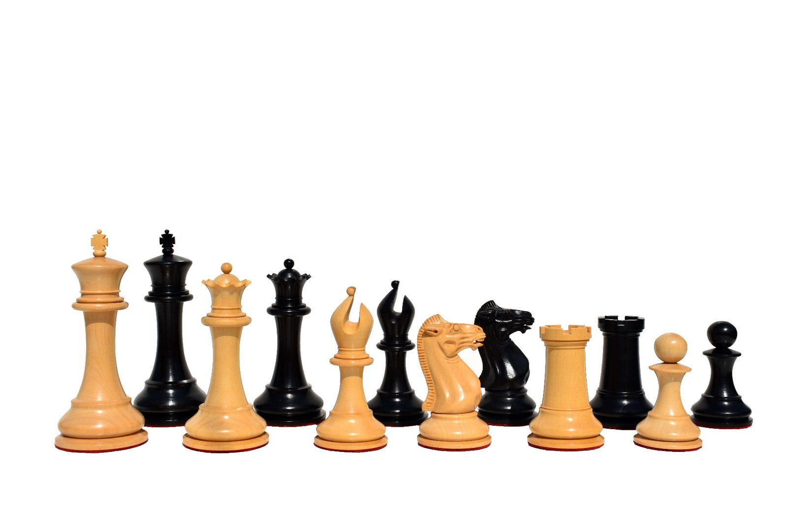 Exclusive 1849 Series Chess Set Boxwood & Ebony 4.4" King with 2.25" Square Chess Board-4616