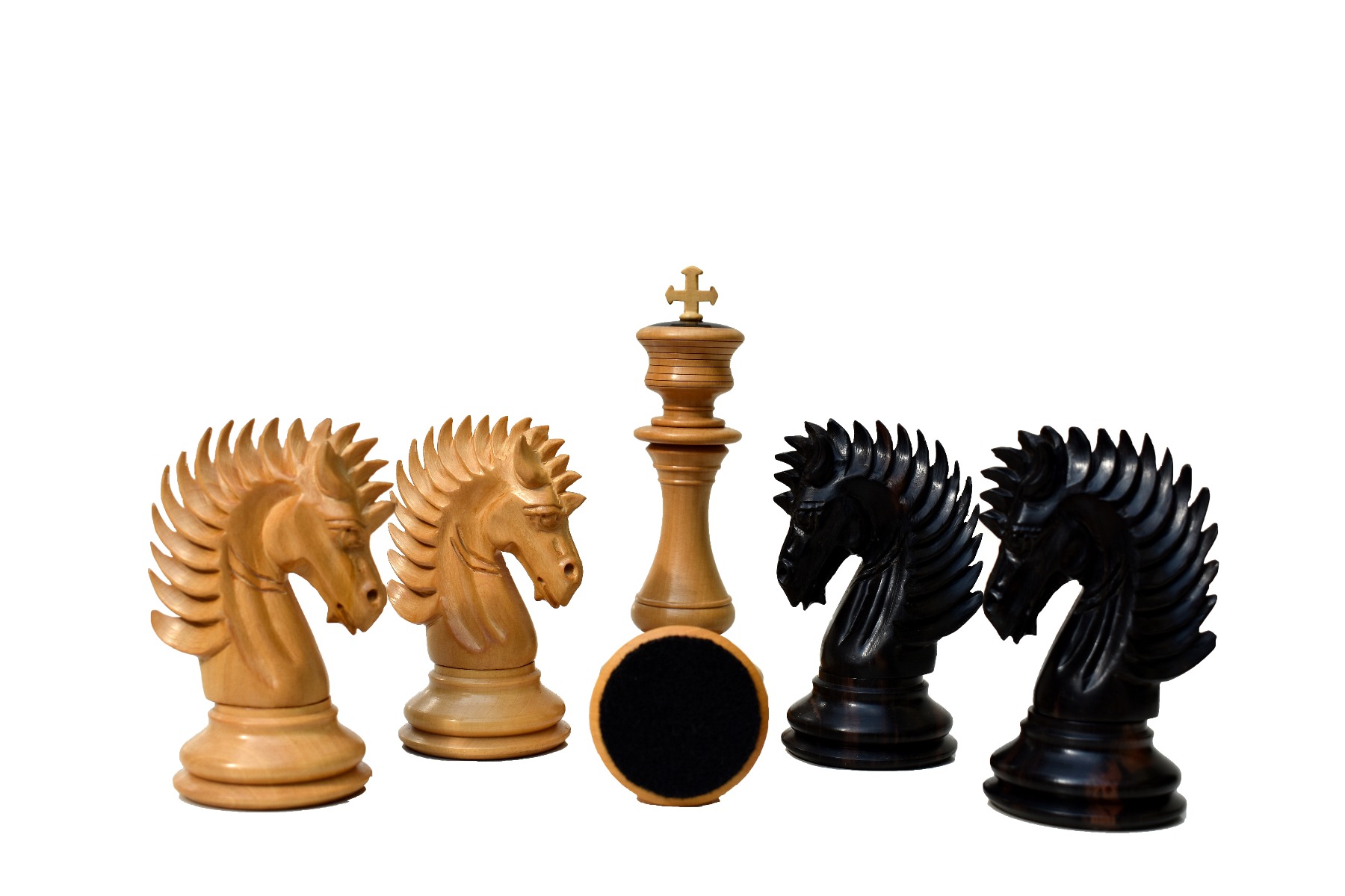 Golden Signature Series Chess Pieces Boxwood & Stripped Ebony 4.4" King-4748