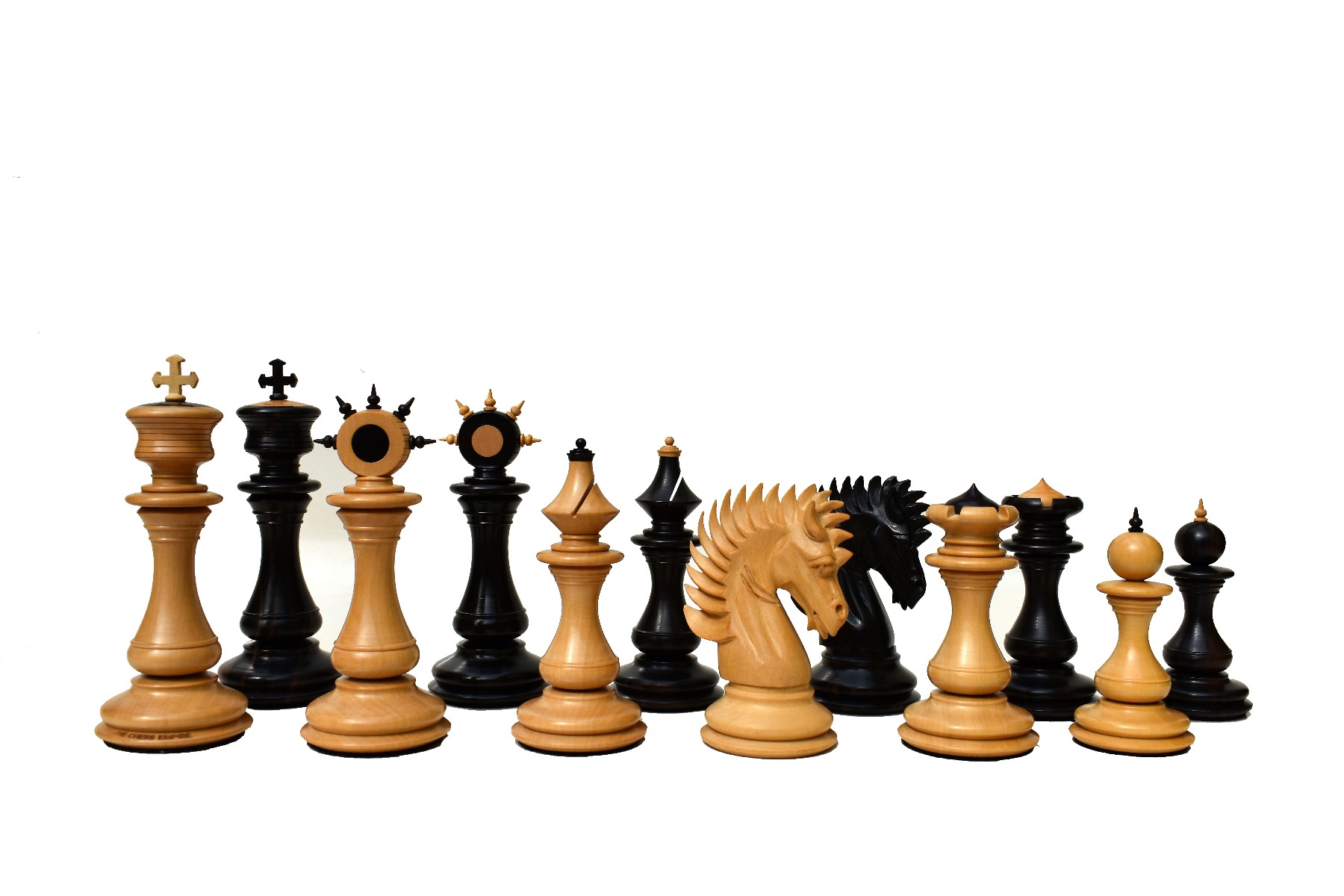 Golden Signature Series Chess Pieces Boxwood & Stripped Ebony 4.4" King-0