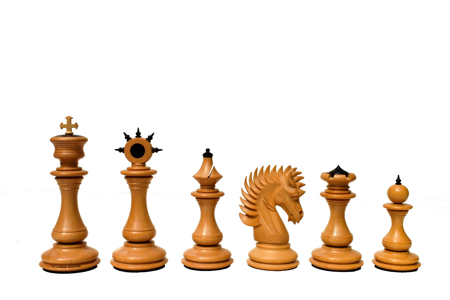 Golden Signature Series Chess Pieces Boxwood & Stripped Ebony 4.4" King-4745