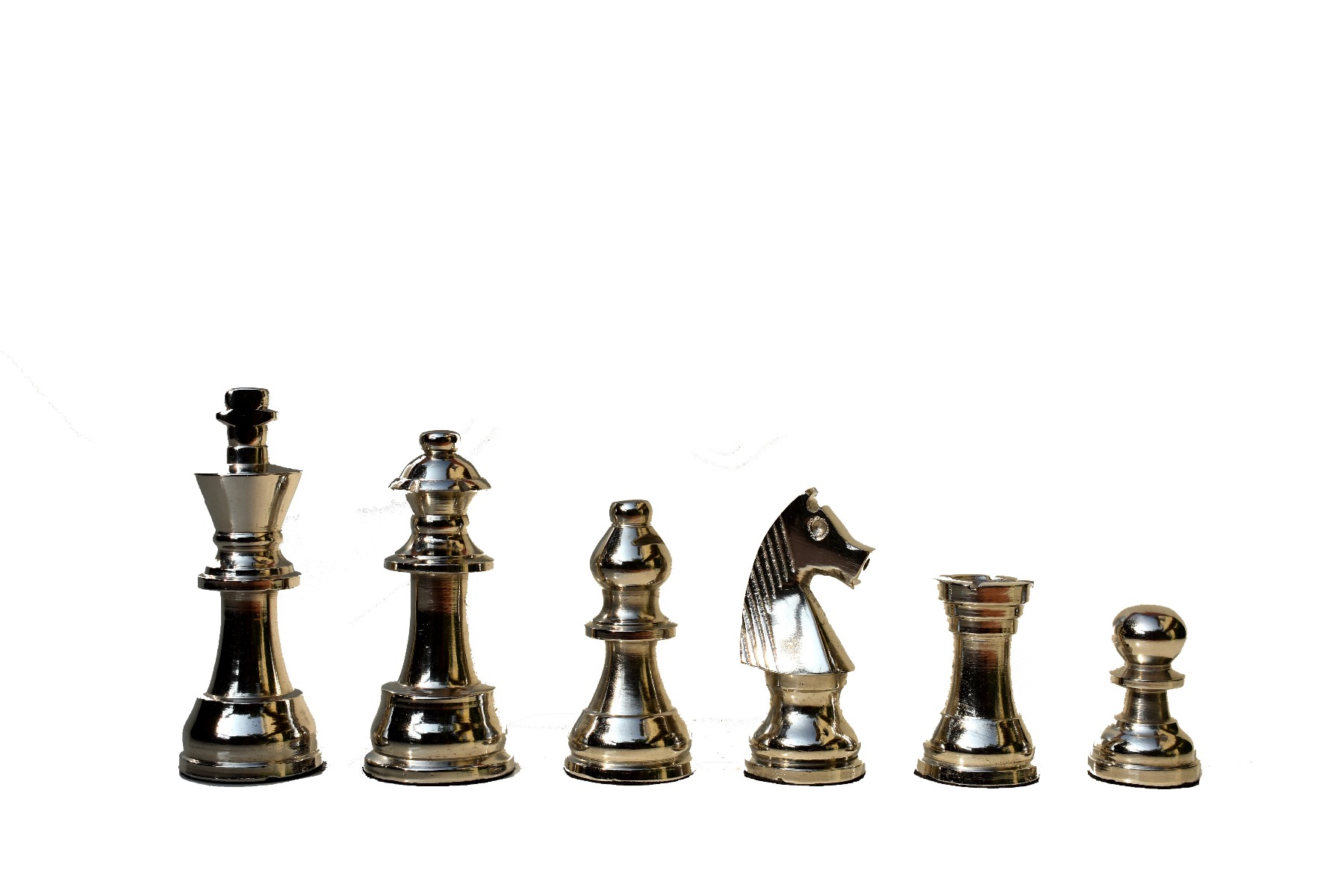 The New Staunton Series Chess Set Silver & Black Coated Aluminum 3.25" King with 14" Aluminum Chess Board-4177