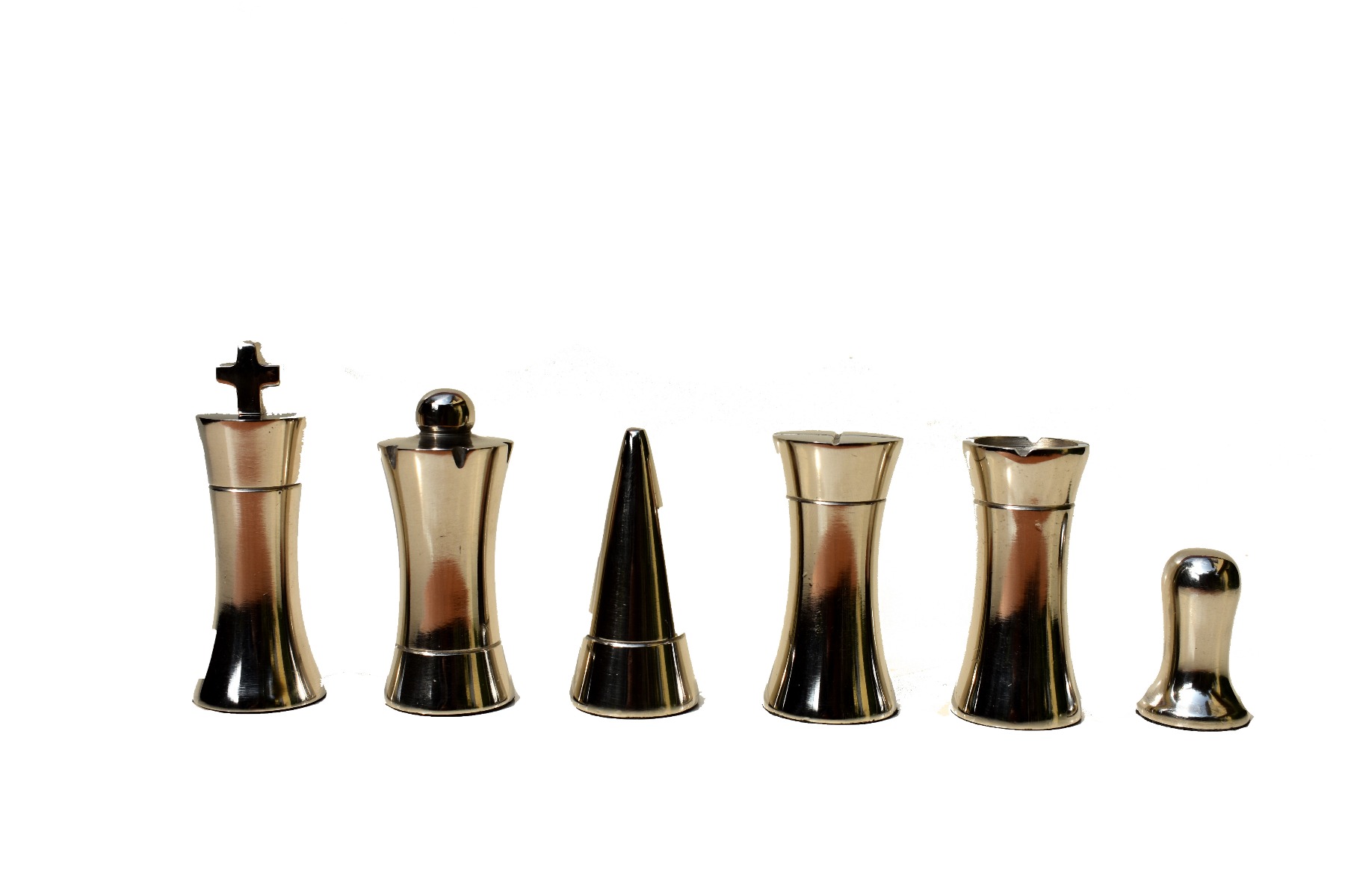 The Art Decor Chess Set ,br> Silver & Black Coated Aluminum 3.5" King with 14" Aluminum Chess Board-4169