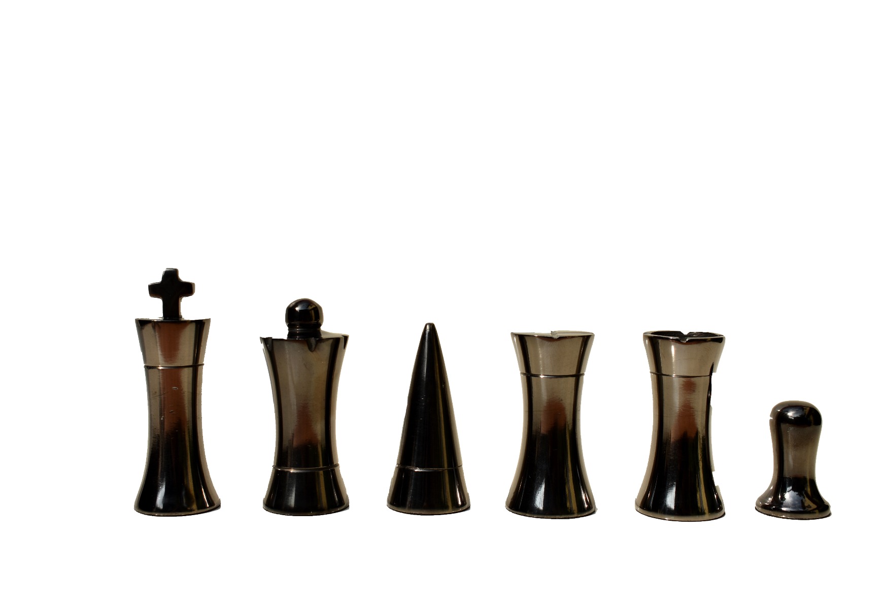 The Art Decor Chess Set ,br> Silver & Black Coated Aluminum 3.5" King with 14" Aluminum Chess Board-4170