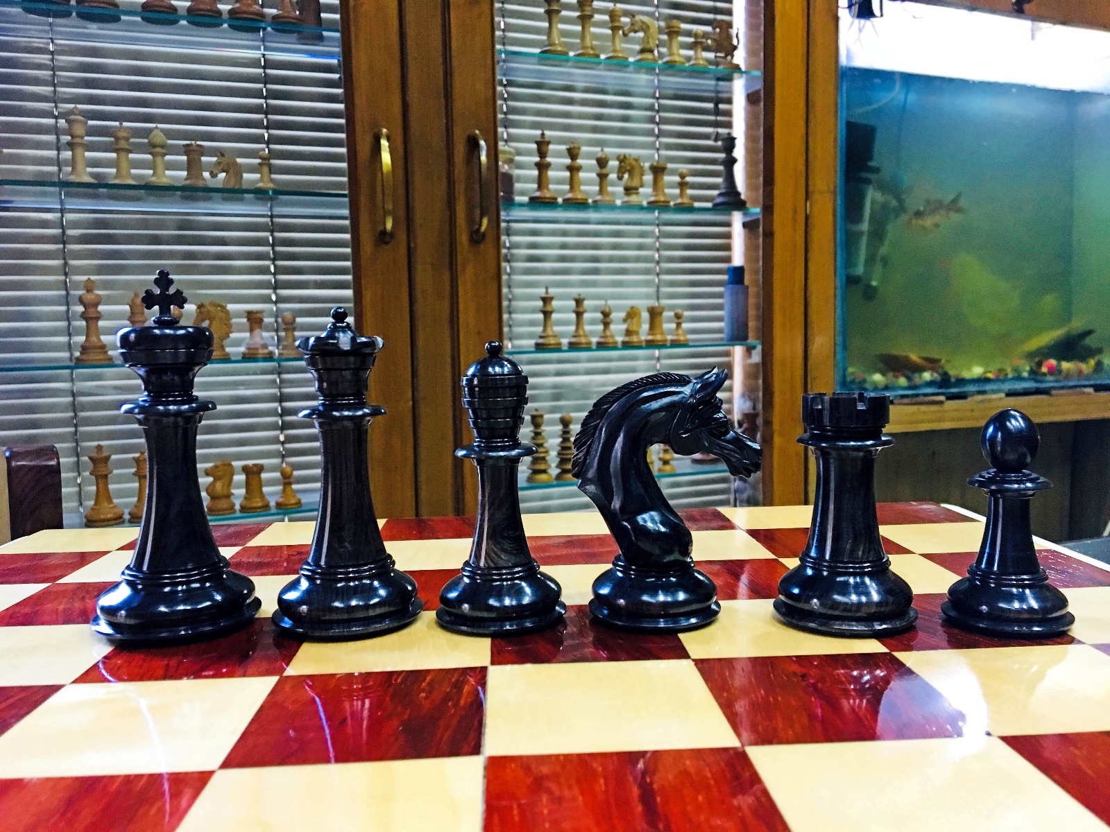 The Arabic Stallion Chess Pieces Boxwood & Ebony 4.4" King-4741