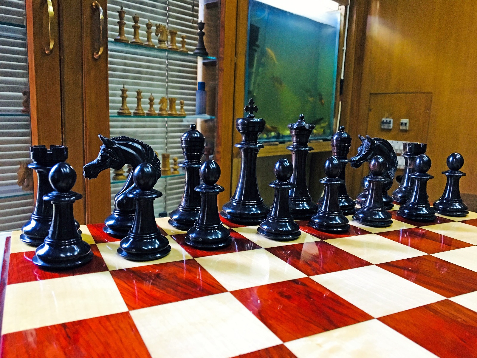 The Arabic Stallion Chess Pieces Boxwood & Ebony 4.4" King-4743