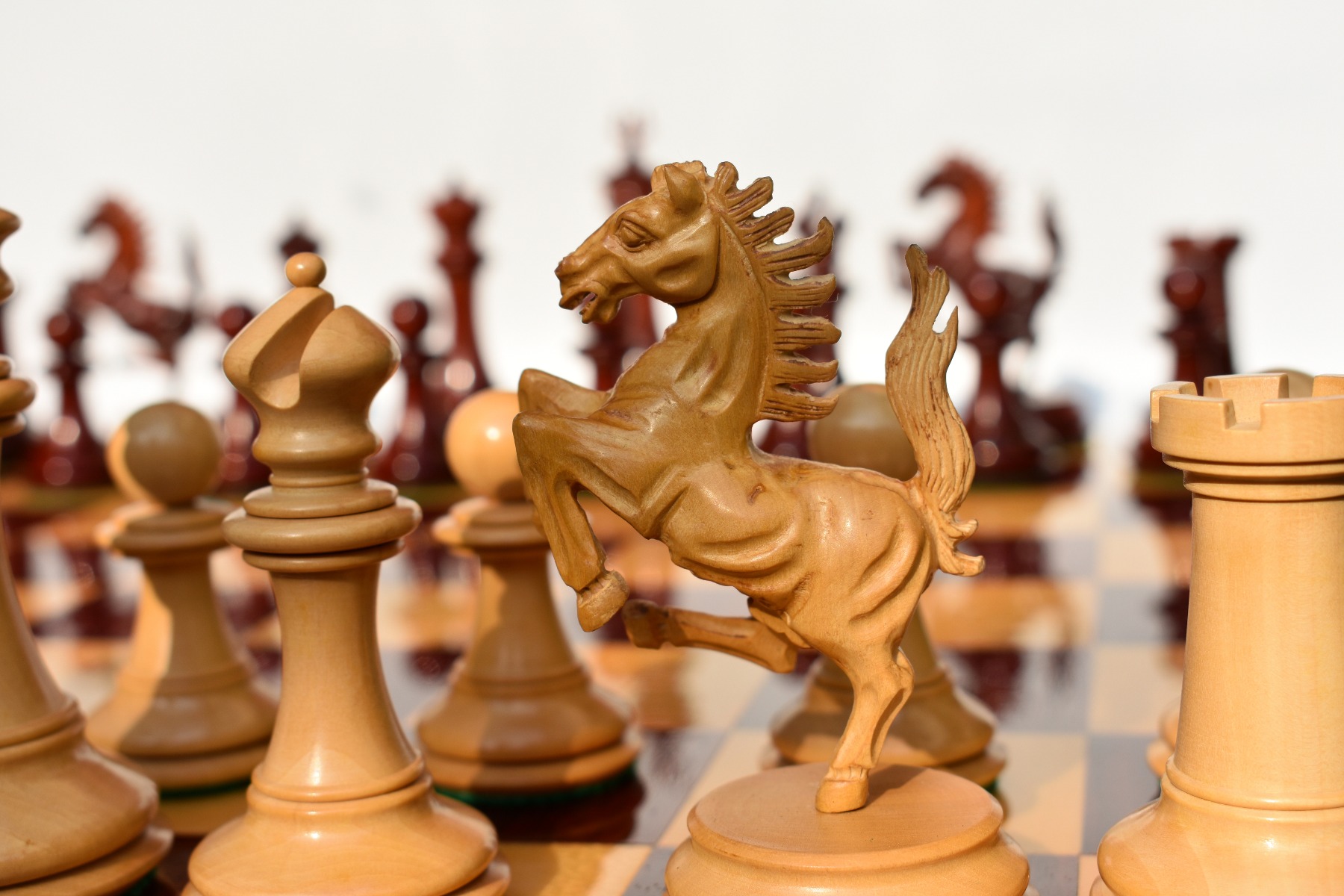 Ferrari Series Chess Pieces <br> Boxwood & Padauk <br> 4.4" King-4713 Ferrari Series Chess Pieces Boxwood & Padauk 4.4" King-4713