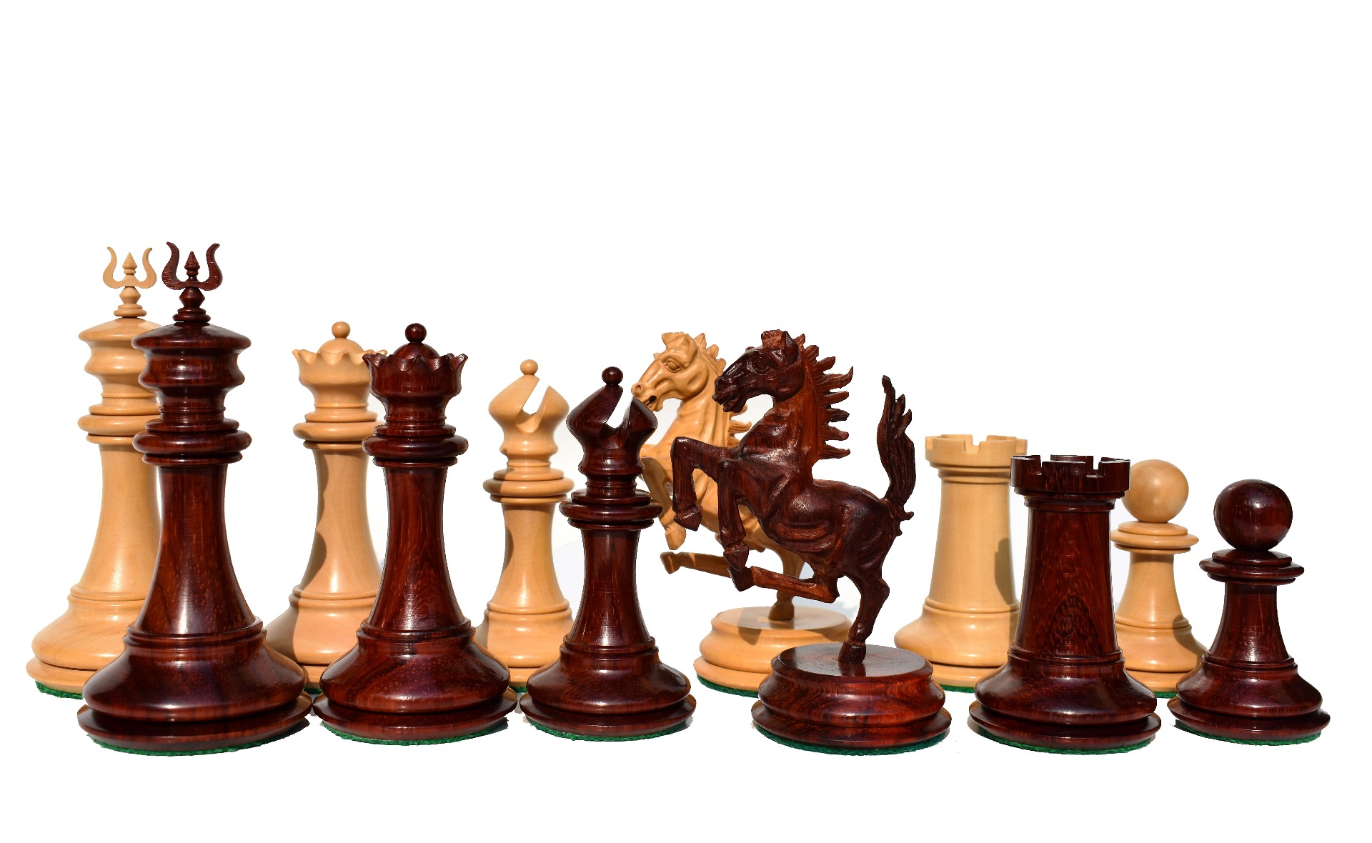 Ferrari Series Chess Pieces <br> Boxwood & Padauk <br> 4.4" King-5077 Ferrari Series Chess Pieces Boxwood & Padauk 4.4" King-5077