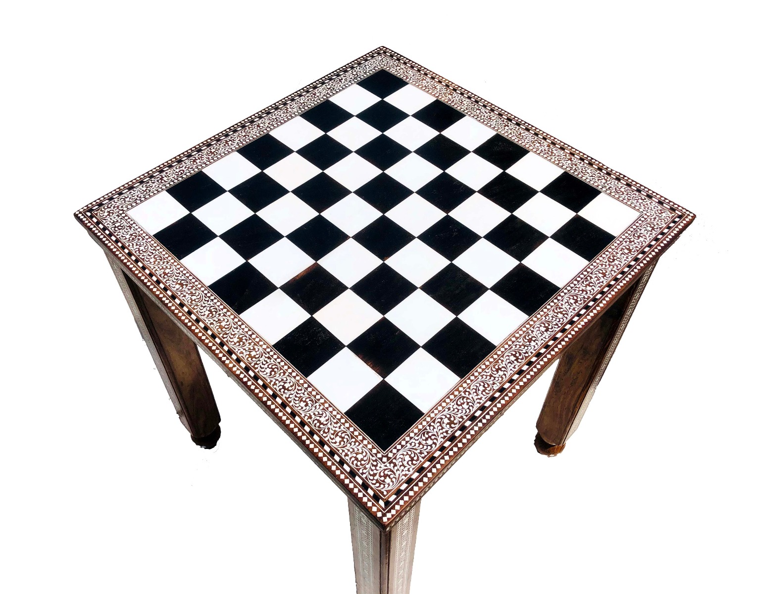 The Maharajah Series with Inlay craftsmanship Chess Table <br> Sheesham Wood with Inlay art work <br> 2.13" Square-4901 The Maharajah Series with Inlay craftsmanship Chess Table Sheesham Wood with Inlay art work 2.13" Square-4901
