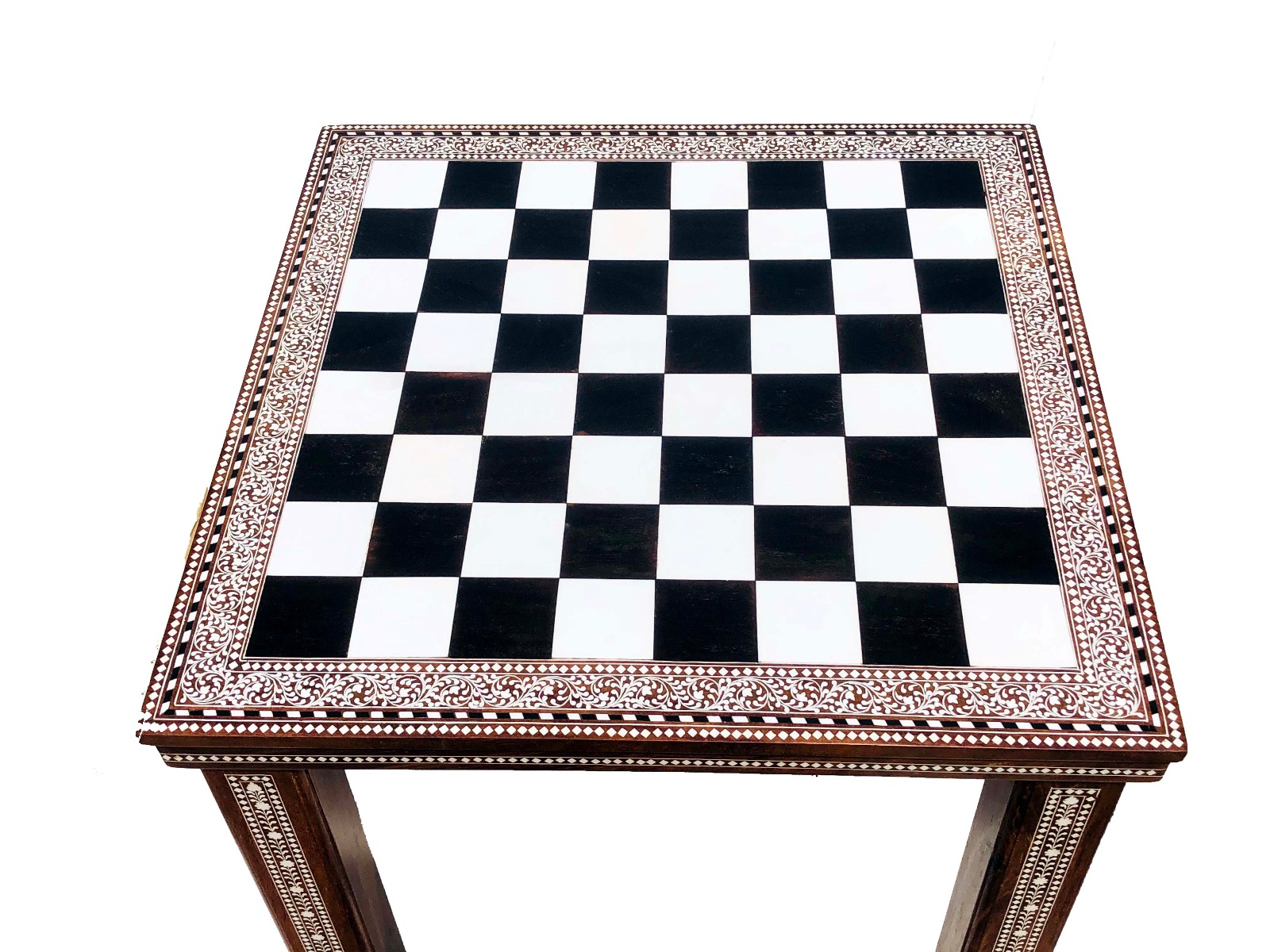 The Maharajah Series with Inlay craftsmanship Chess Table <br> Sheesham Wood with Inlay art work <br> 2.13" Square-4899 The Maharajah Series with Inlay craftsmanship Chess Table Sheesham Wood with Inlay art work 2.13" Square-4899