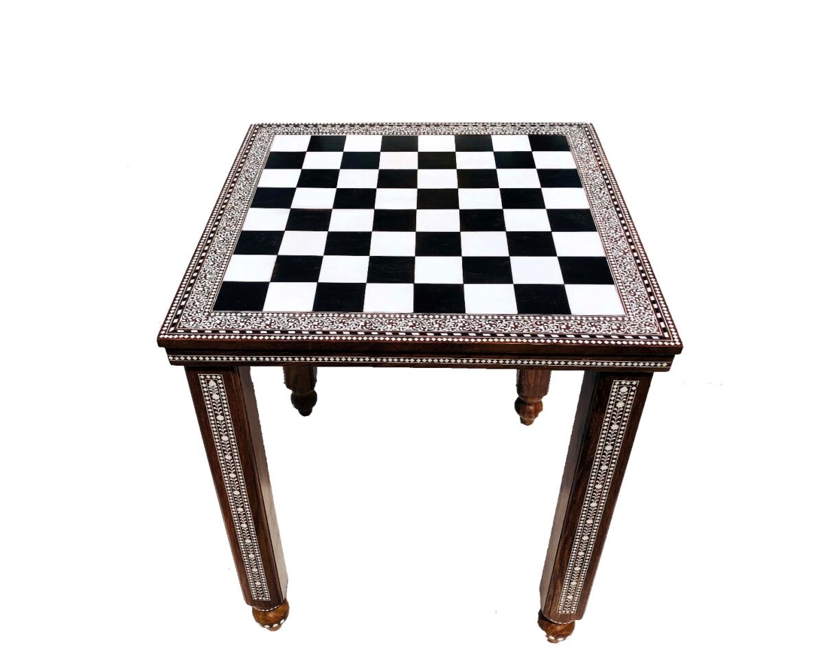 The Maharajah Series with Inlay craftsmanship Chess Table Sheesham Wood with Inlay art work 2.13" Square-4898