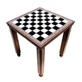 The Maharajah Series with Inlay craftsmanship Chess Table Sheesham Wood with Inlay art work 2.13" Square-0