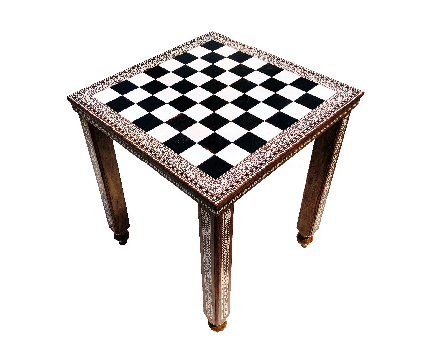 The Maharajah Series with Inlay craftsmanship Chess Table <br> Sheesham Wood with Inlay art work <br> 2.13" Square-0 The Maharajah Series with Inlay craftsmanship Chess Table Sheesham Wood with Inlay art work 2.13" Square-0