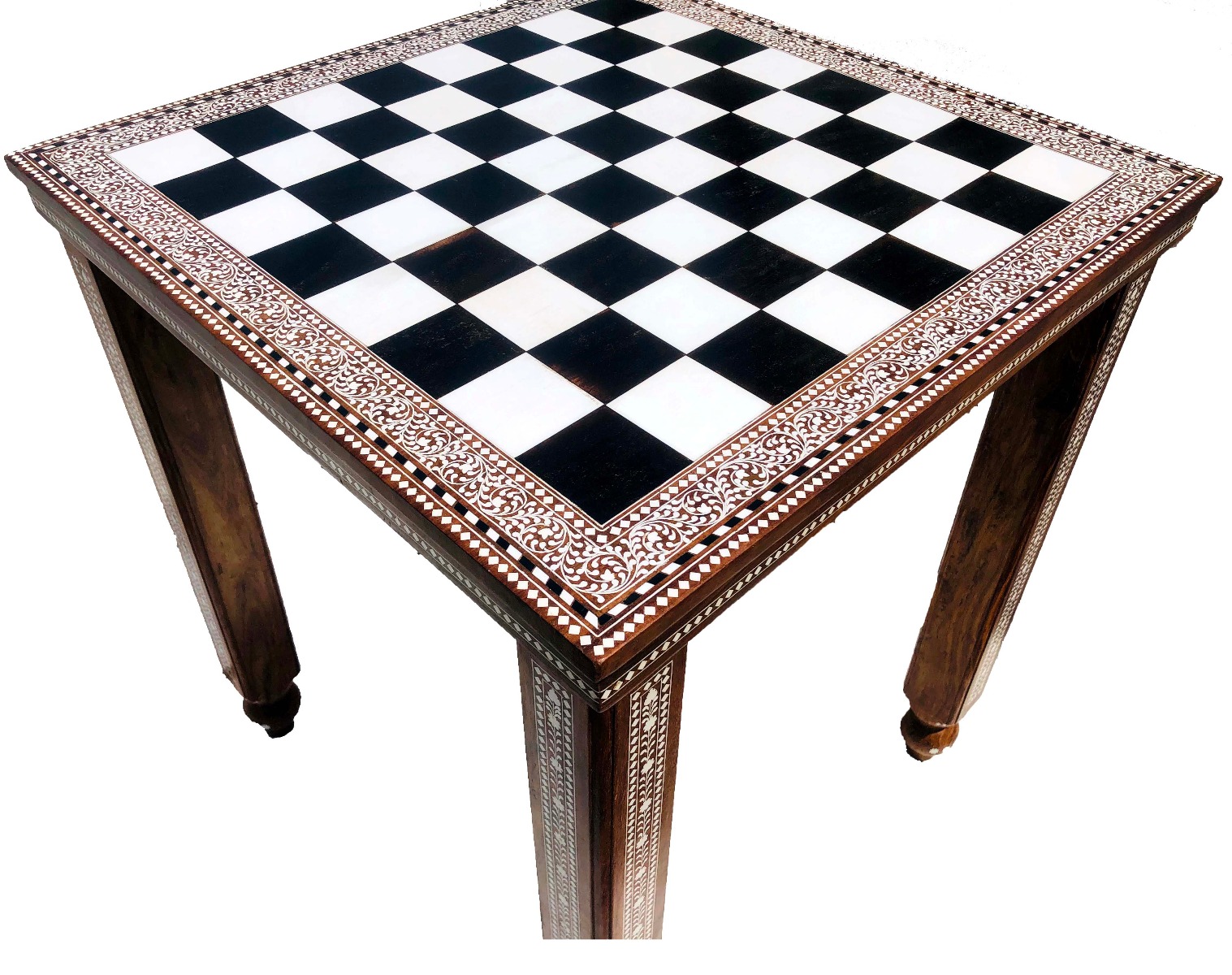 The Maharajah Series with Inlay craftsmanship Chess Table <br> Sheesham Wood with Inlay art work <br> 2.13" Square-4900 The Maharajah Series with Inlay craftsmanship Chess Table Sheesham Wood with Inlay art work 2.13" Square-4900