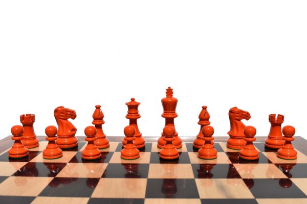 AIW-350 Series Chess Pieces Ivory White & Orange Lacquered 3.75" King-0