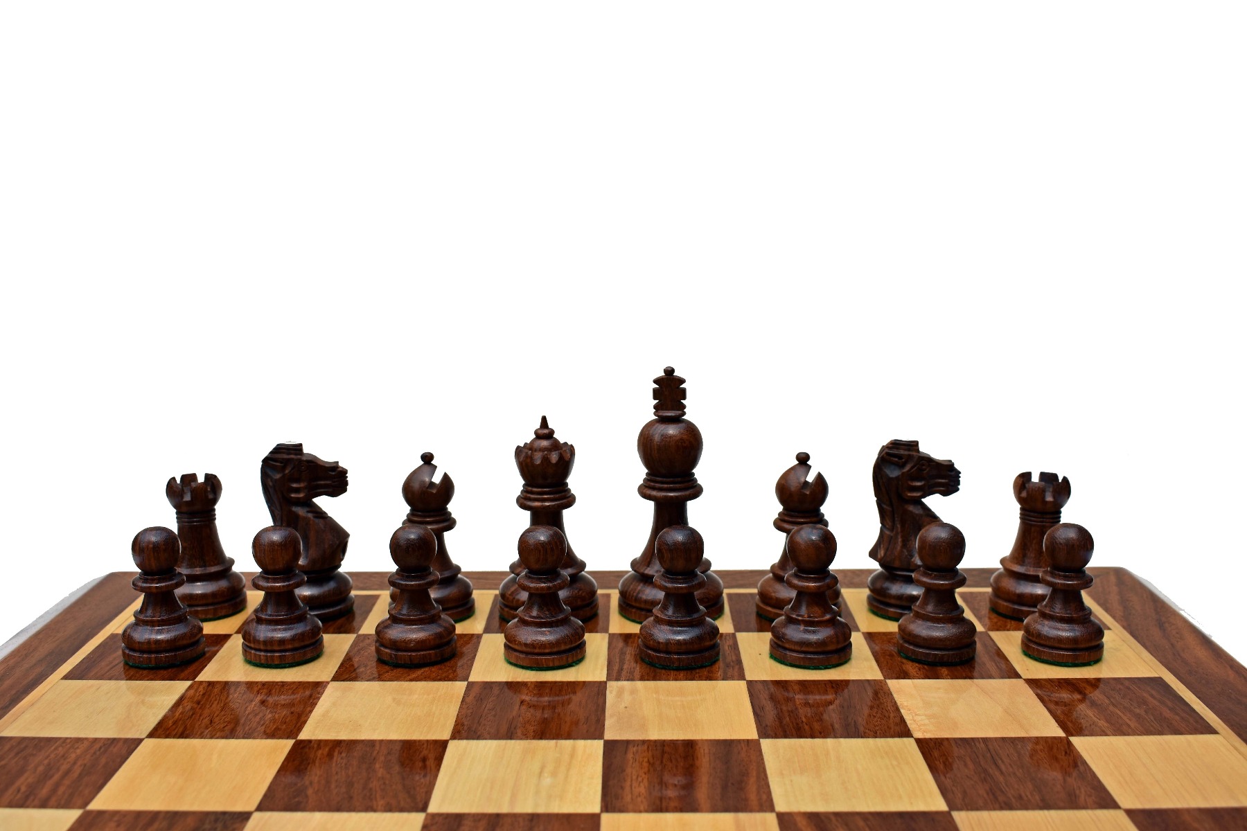 The Taj Series Chess Set <br> Boxwood & Sheesham <br> 3.5" King with 2" Square Chess Board-5032 The Taj Series Chess Set Boxwood & Sheesham 3.5" King with 2" Square Chess Board-5032