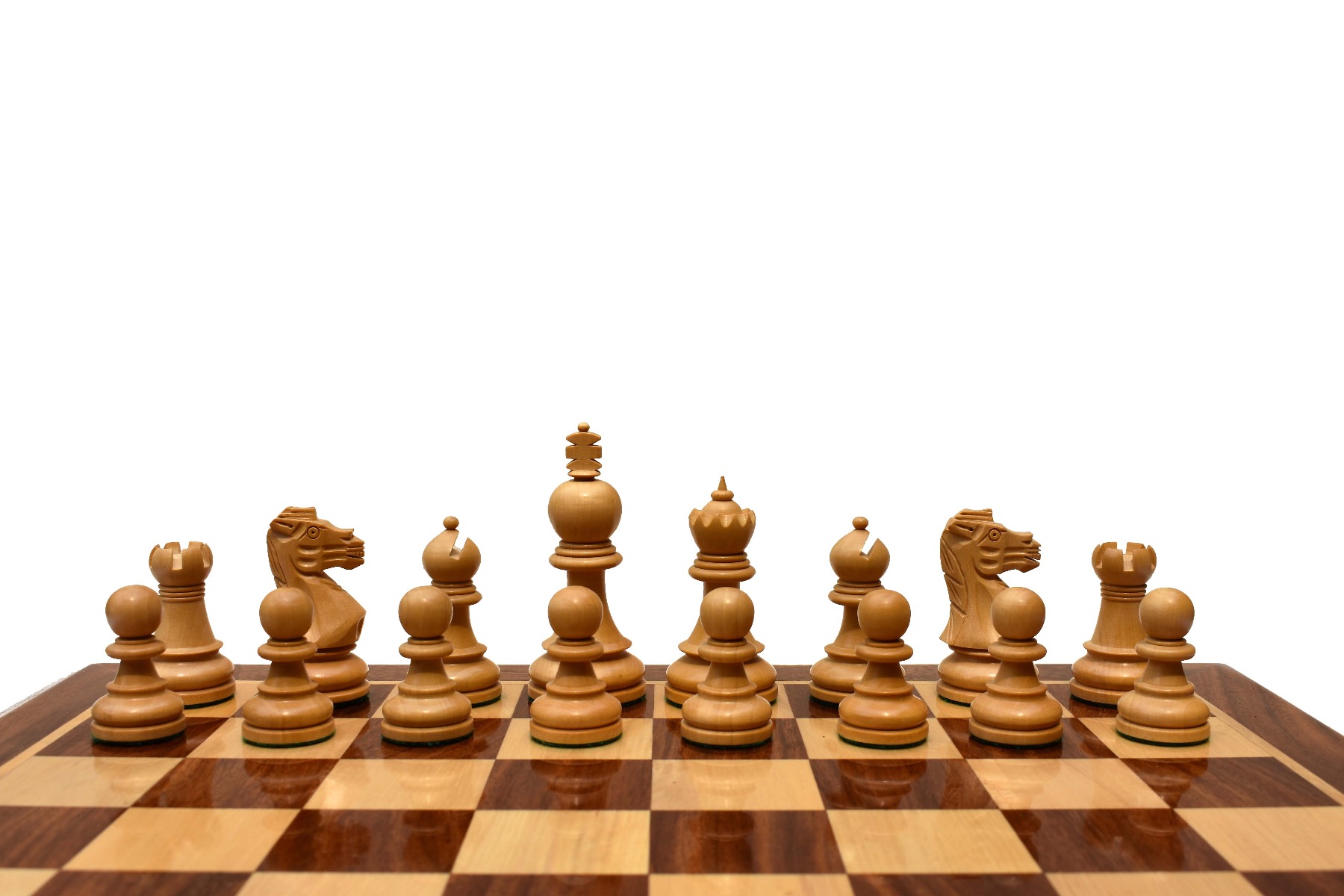 The Taj Series Chess Set <br> Boxwood & Sheesham <br> 3.5" King with 2" Square Chess Board-5030 The Taj Series Chess Set Boxwood & Sheesham 3.5" King with 2" Square Chess Board-5030