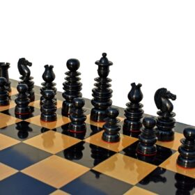 Calvert Series Chess Pieces Antiqued Boxwood & Ebony 4.4" king-5156