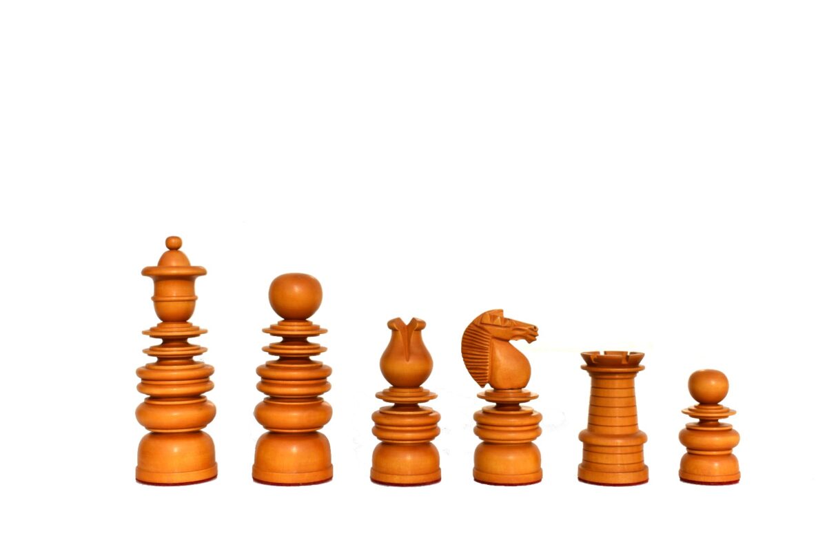 Calvert Series Chess Pieces Antiqued Boxwood & Ebony 4.4" king-5151