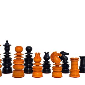 Calvert Series Chess Pieces Antiqued Boxwood & Ebony 4.4" king-0