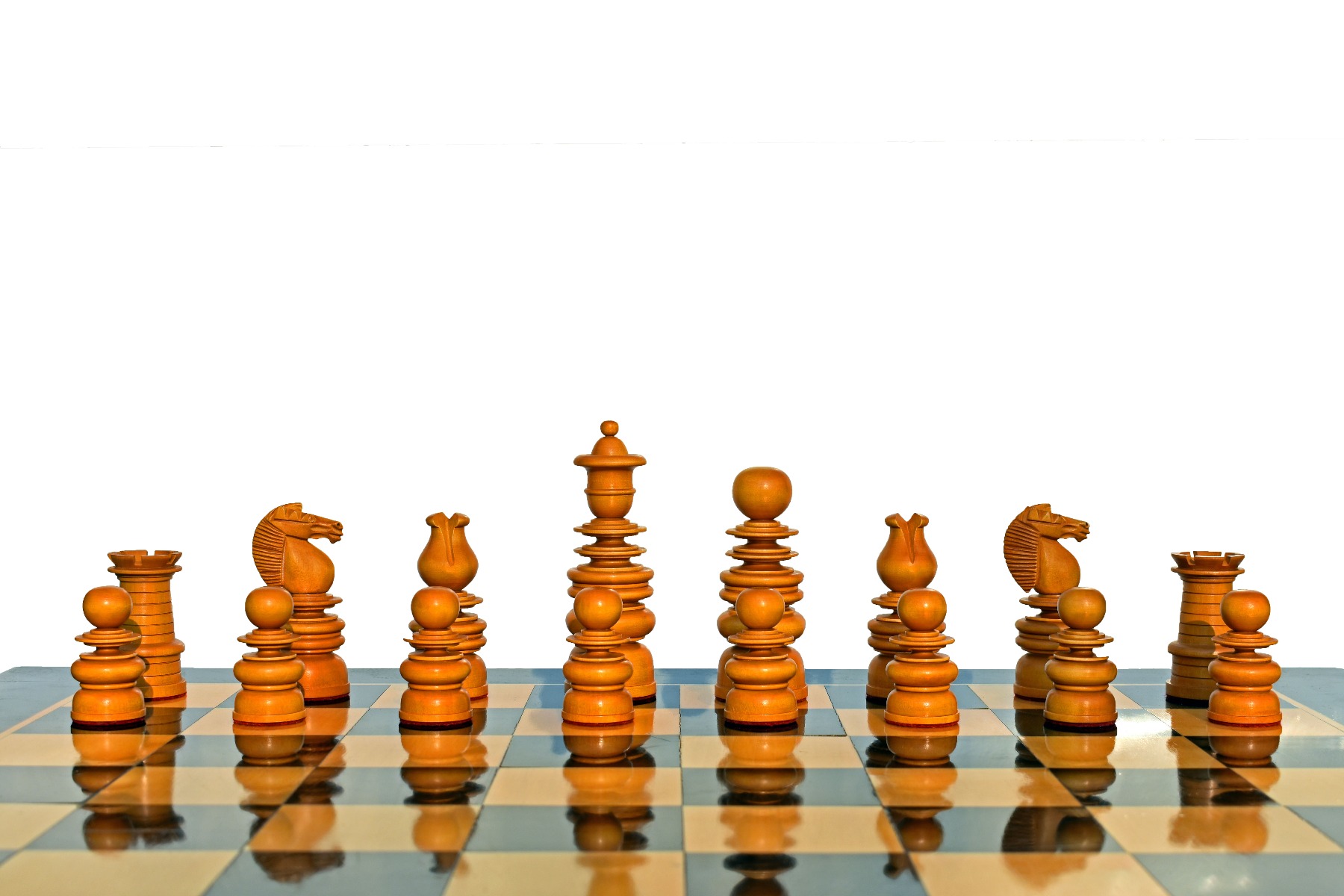 Calvert Series Chess Pieces <br> Antiqued Boxwood & Ebony <br> 4.4" king-5153 Calvert Series Chess Pieces Antiqued Boxwood & Ebony 4.4" king-5153