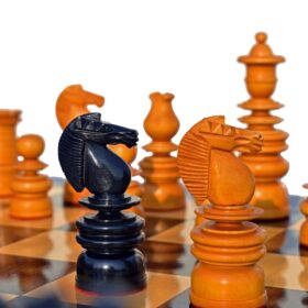 Calvert Series Chess Pieces Antiqued Boxwood & Ebony 4.4" king-5159