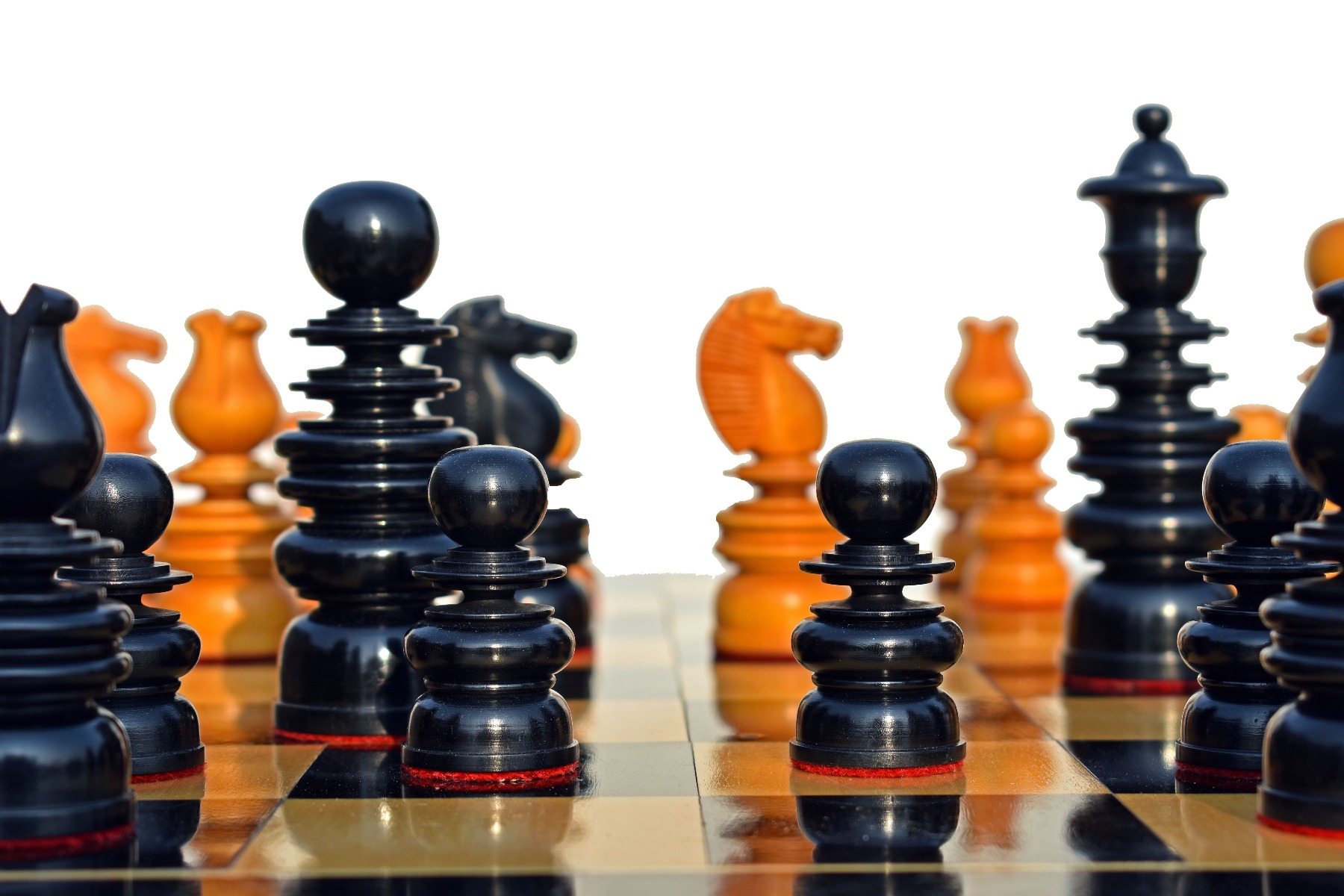 Calvert Series Chess Pieces <br> Antiqued Boxwood & Ebony <br> 4.4" king-5162 Calvert Series Chess Pieces Antiqued Boxwood & Ebony 4.4" king-5162