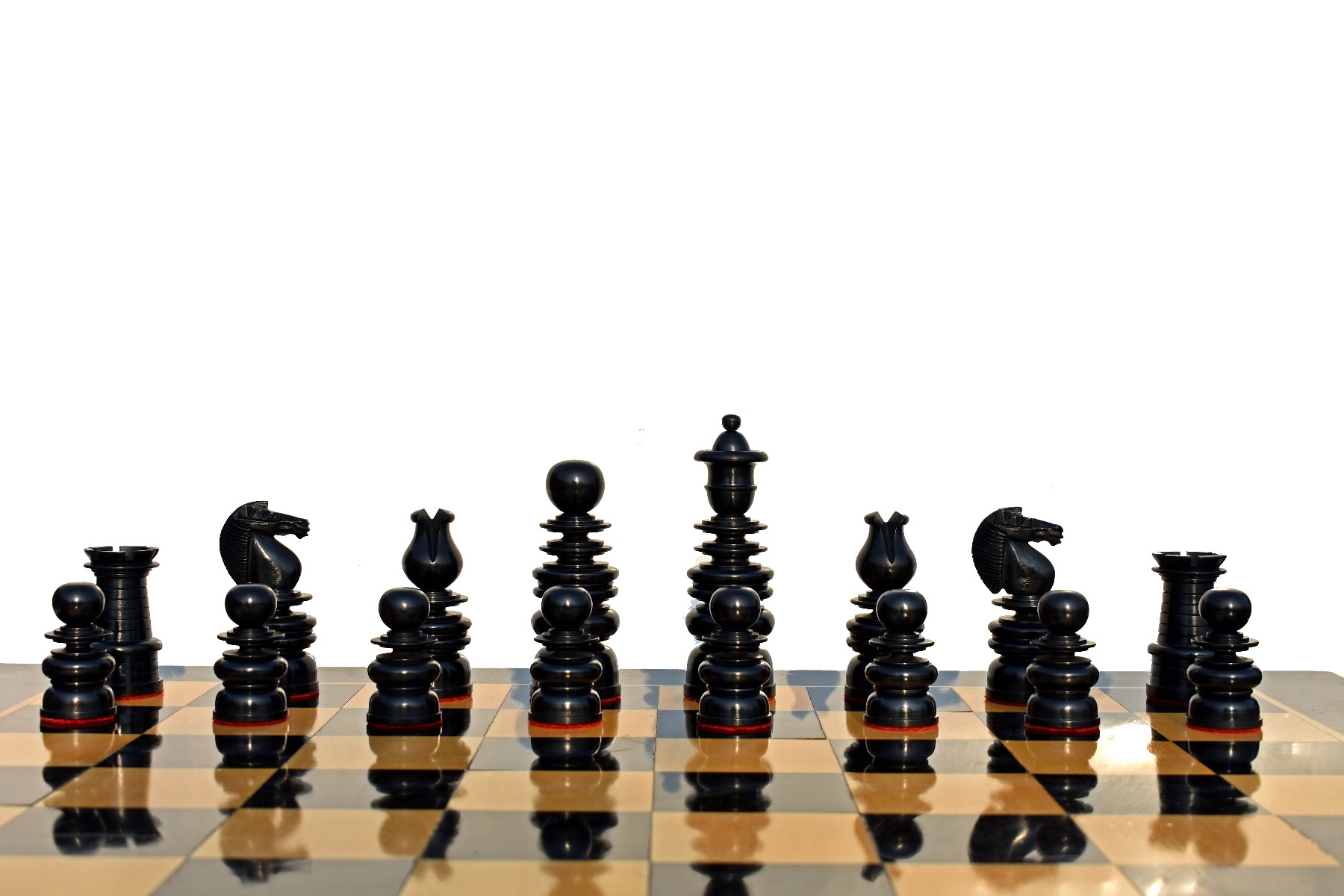 Calvert Series Chess Pieces <br> Antiqued Boxwood & Ebony <br> 4.4" king-5155 Calvert Series Chess Pieces Antiqued Boxwood & Ebony 4.4" king-5155