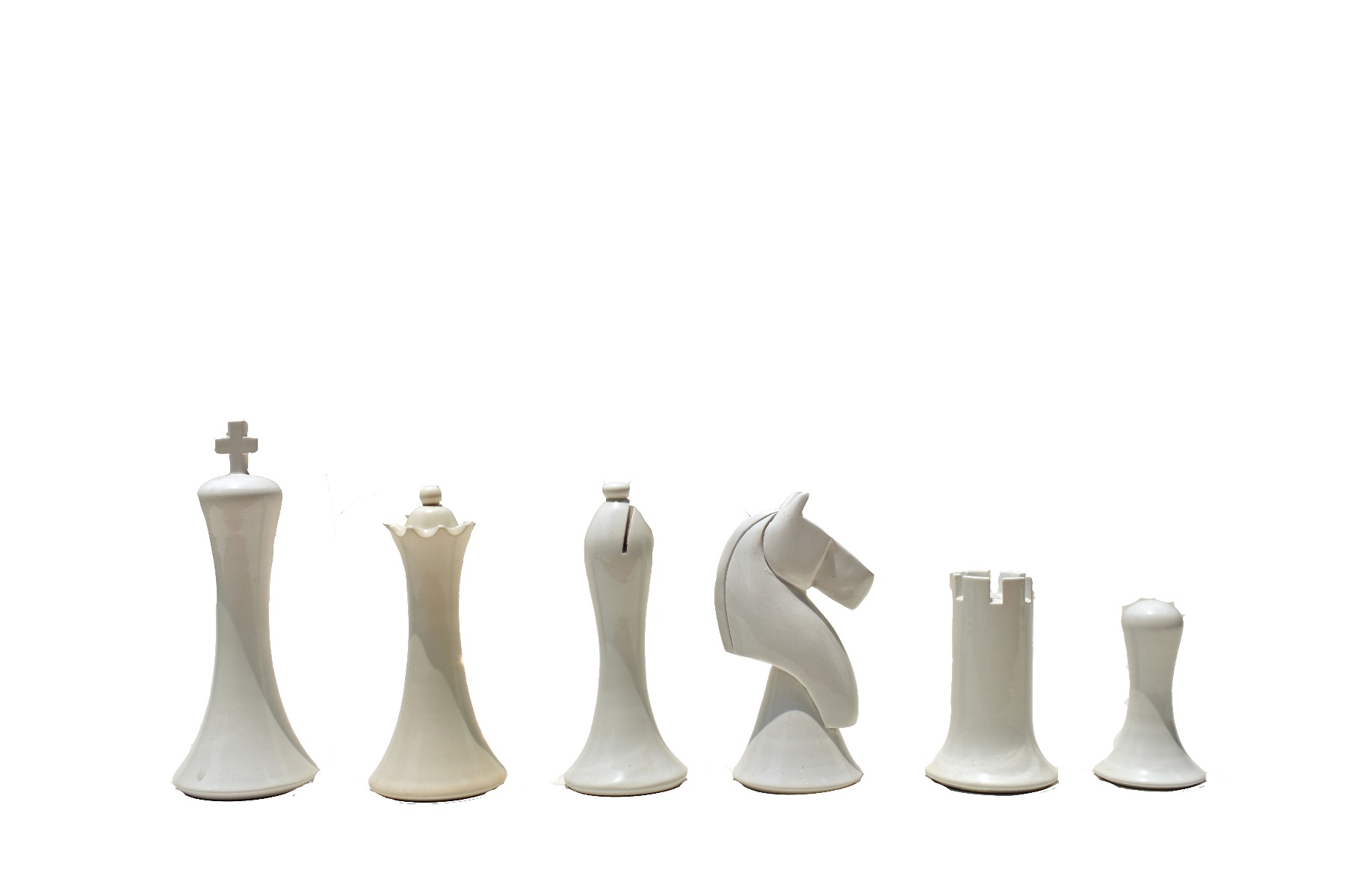 Ulbrich Series Chess Pieces <br> Ivory White & Red Lacquered <br> 3.75" King-5105 Ulbrich Series Chess Pieces Ivory White & Red Lacquered 3.75" King-5105