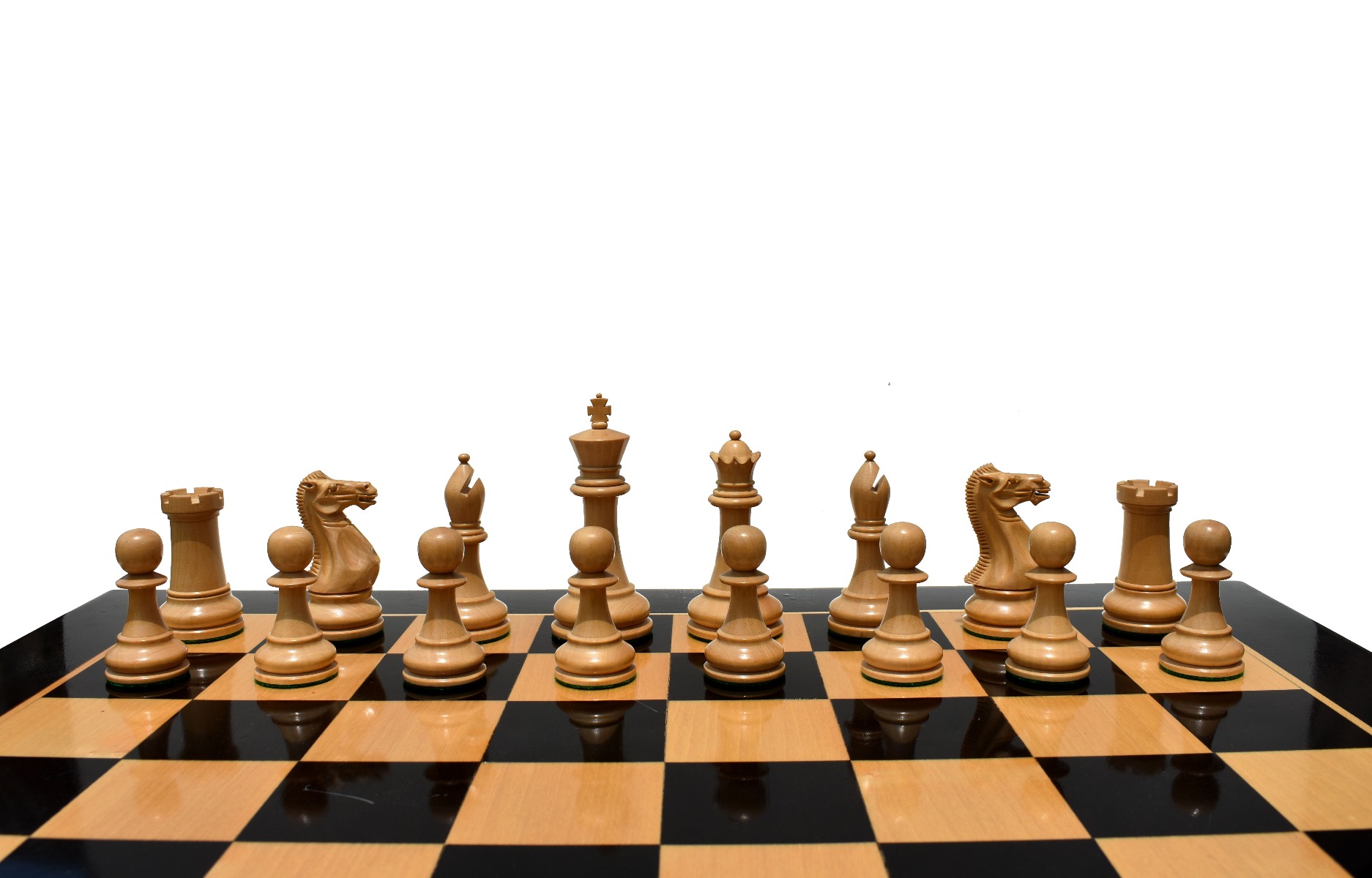 Collector Iv Series Chess Pieces <br> Boxwood & Ebony <br> 4" King-5557 Collector Iv Series Chess Pieces Boxwood & Ebony 4" King-5557