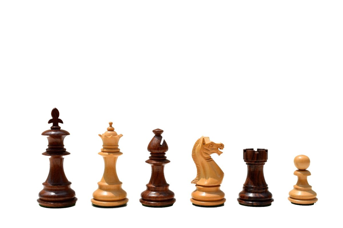 Lotus Series Chess set Boxwood & Sheesham 3.25" King with 1.75" Square Chess Board-5467