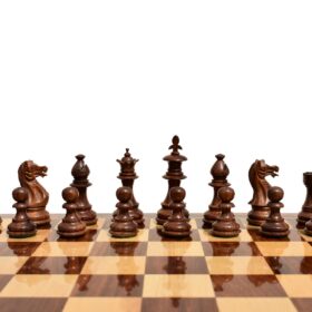Lotus Series Chess set Boxwood & Sheesham 3.25" King with 1.75" Square Chess Board-5465