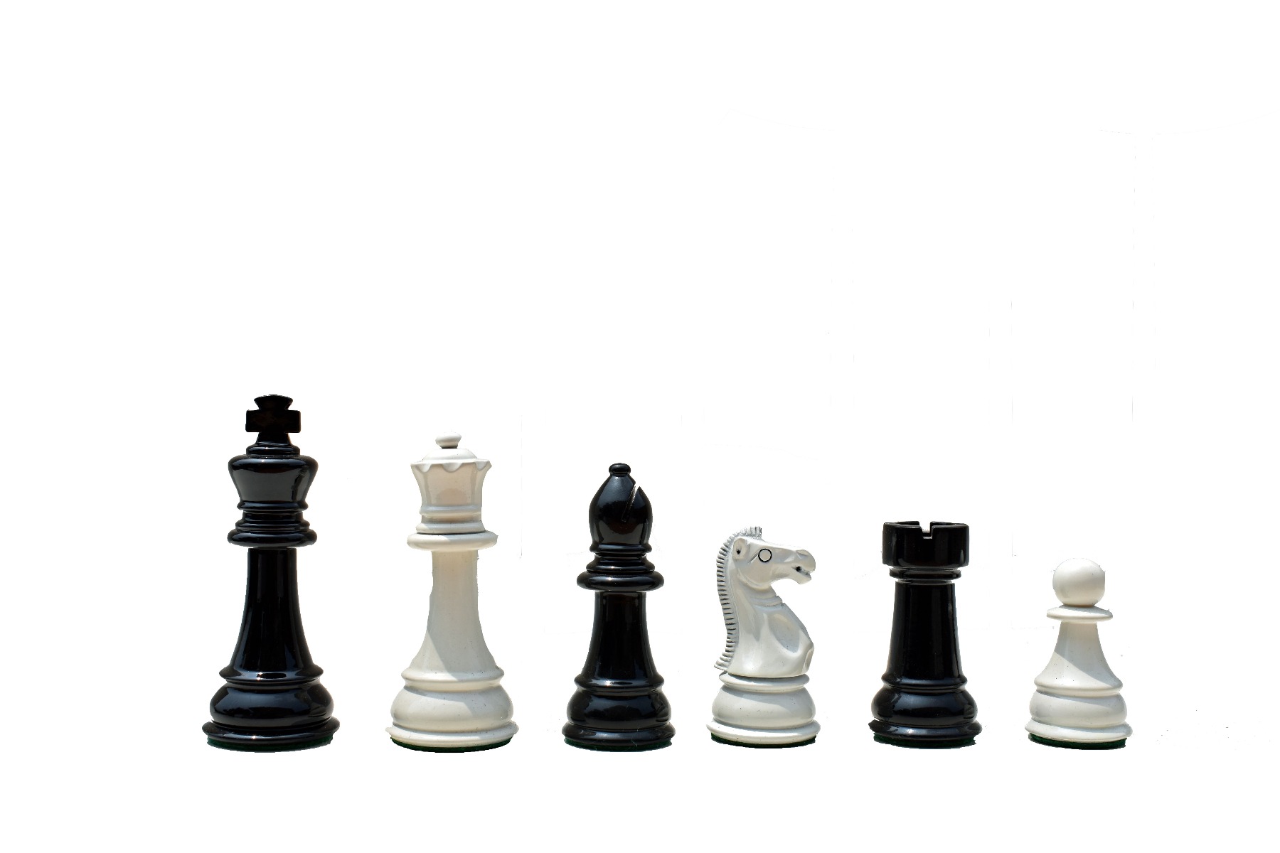 Windsor Castle Series Chess Pieces <br> Ivory White & Black Lacquered <br> 4" King-0 Windsor Castle Series Chess Pieces Ivory White & Black Lacquered 4" King-0