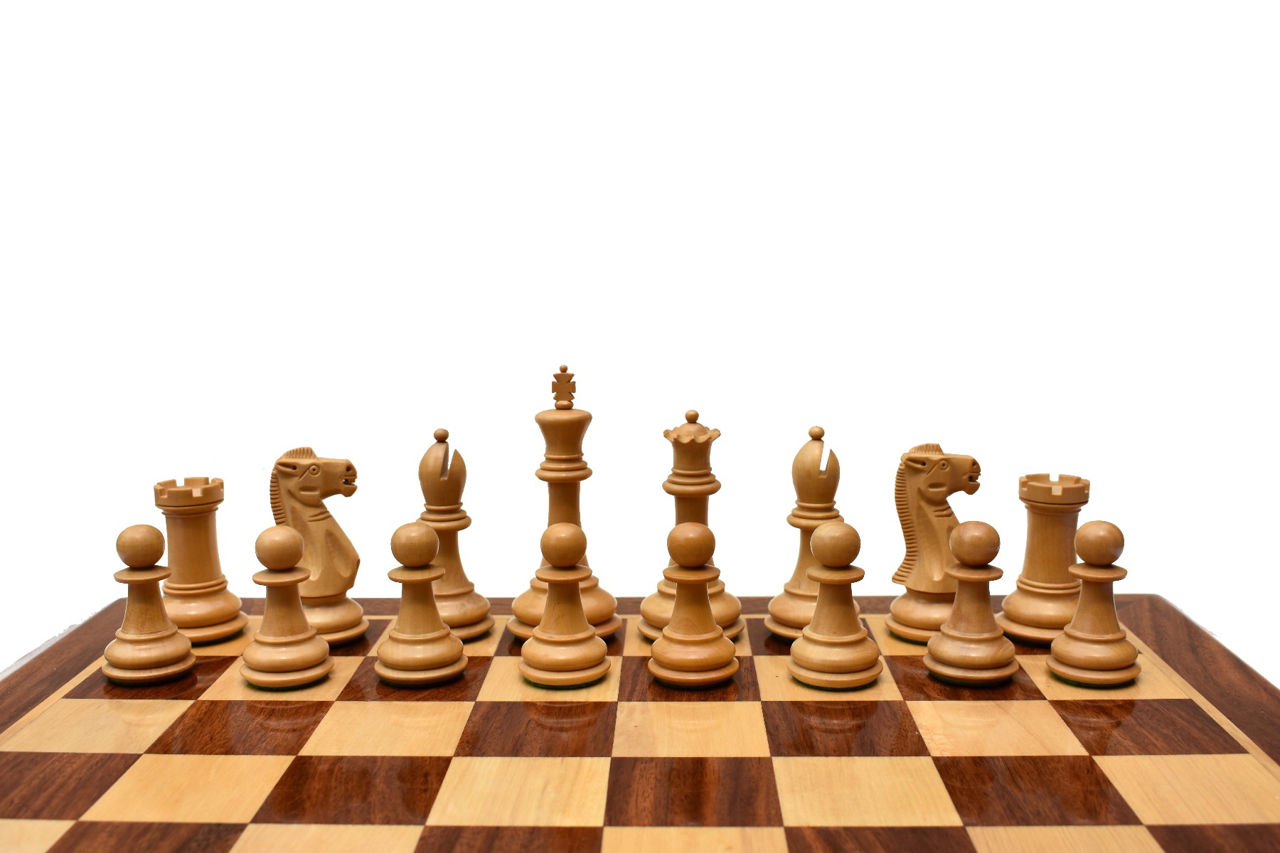 The Sleek Series Chess Set Boxwood & Sheesham wood 3" King with 1.75" Square Chess Board-5303
