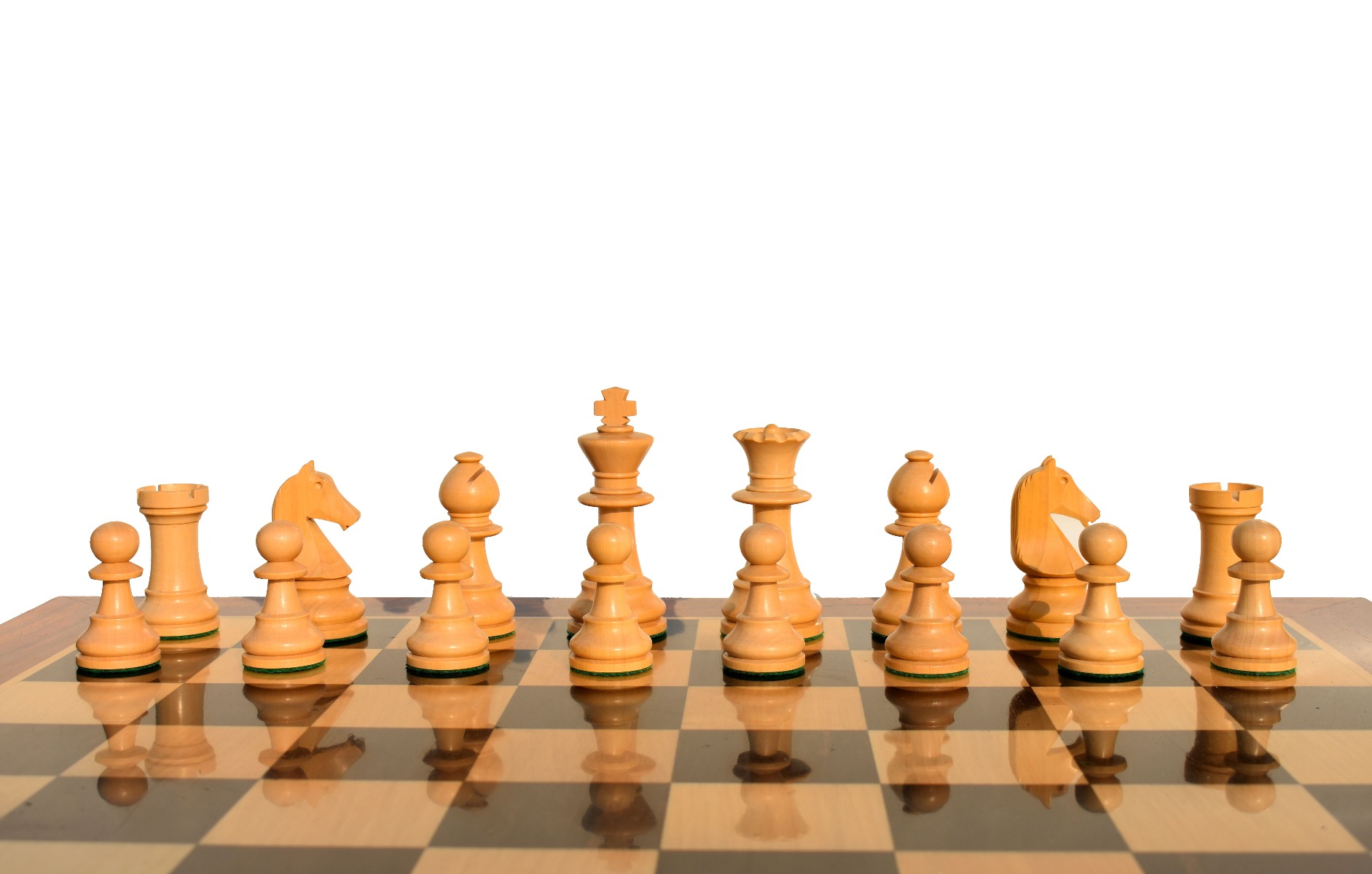 B210 Henri Chavet Series - 1980-1990 reproduction-Chess Pieces <br> Boxwood & Dark Antique Gilded <br> 3.625" King-6015 B210 Henri Chavet Series - 1980-1990 reproduction-Chess Pieces Boxwood & Dark Antique Gilded 3.625" King-6015