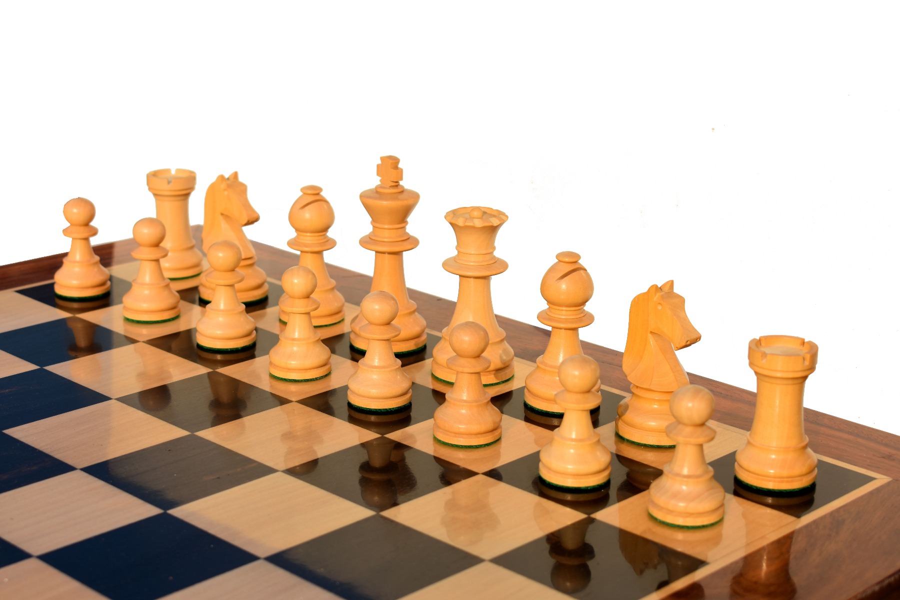 B210 Henri Chavet Series - 1980-1990 reproduction-Chess Pieces <br> Boxwood & Dark Antique Gilded <br> 3.625" King-6016 B210 Henri Chavet Series - 1980-1990 reproduction-Chess Pieces Boxwood & Dark Antique Gilded 3.625" King-6016